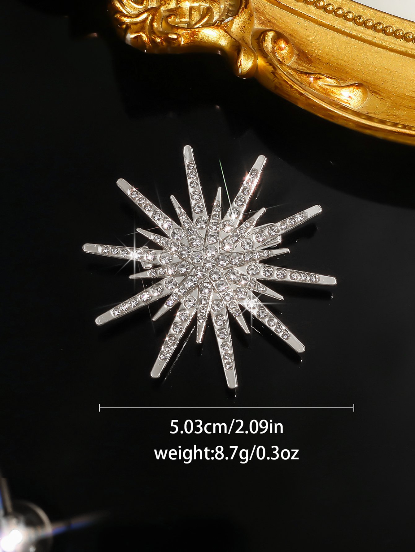 Sparkling Starburst Crystal Brooch for Women