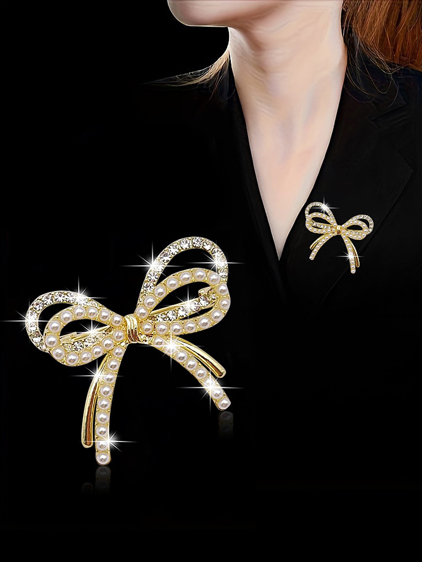 Crystal Bow Brooch