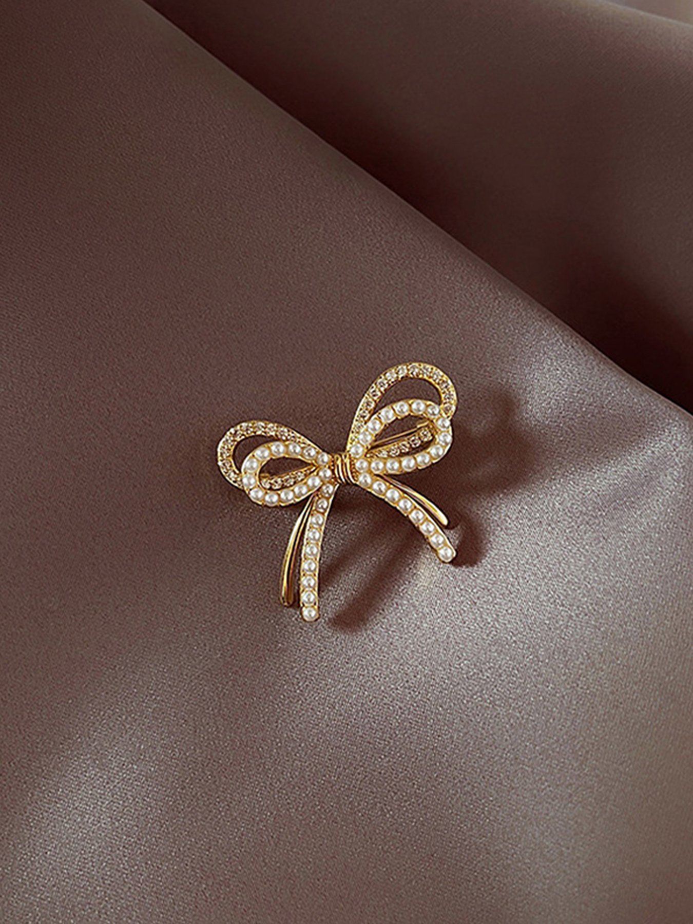 Crystal Bow Brooch