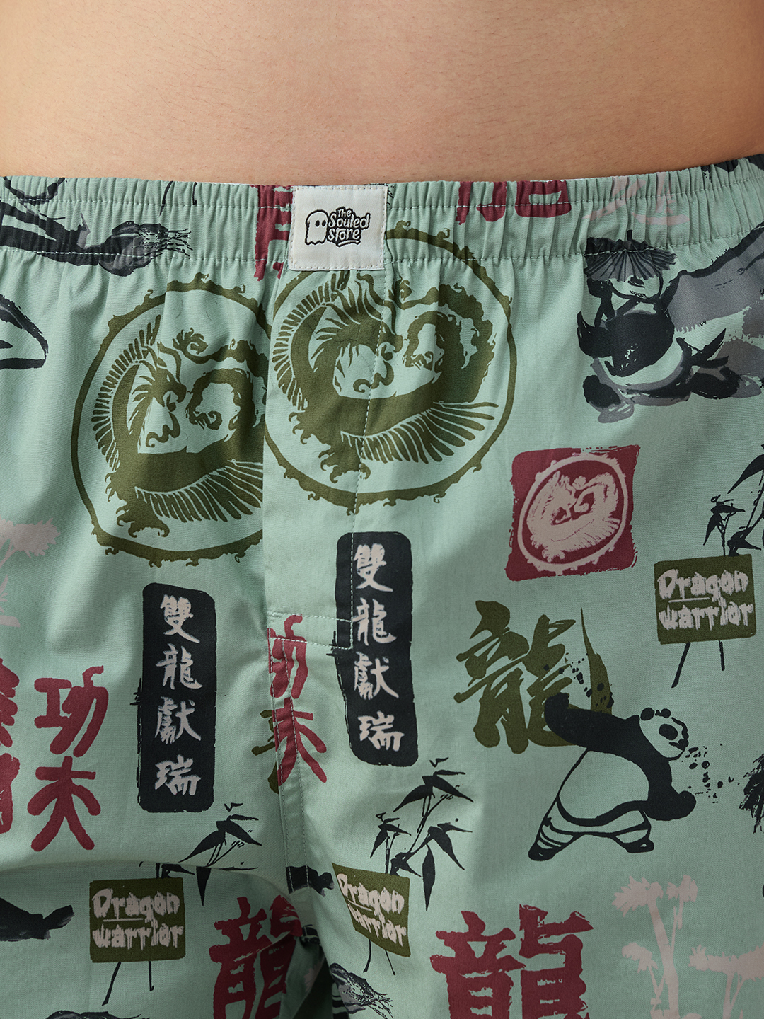 Men Green Dragon Warrior Boxers