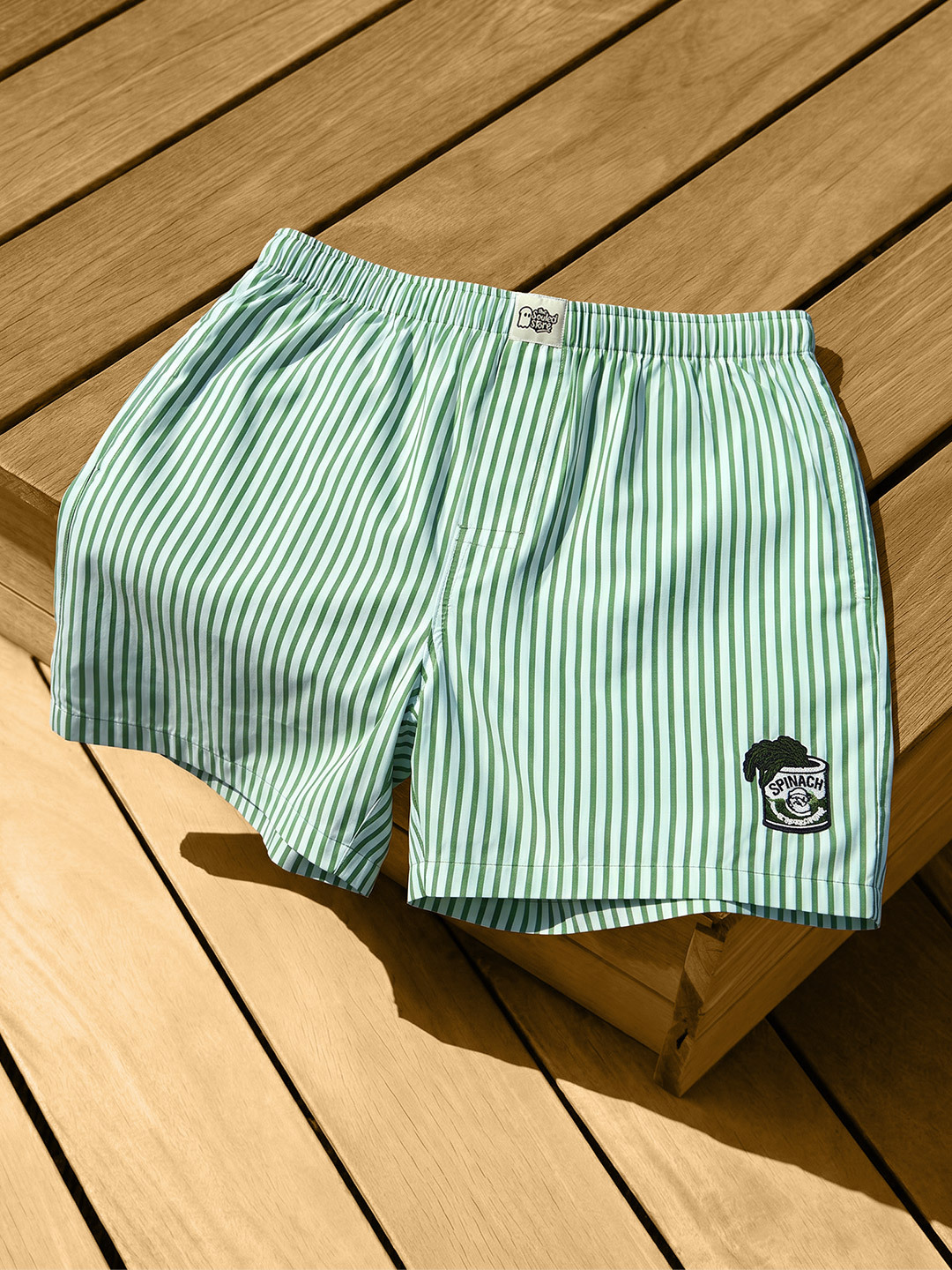 Men Olive Green Striped Boxers