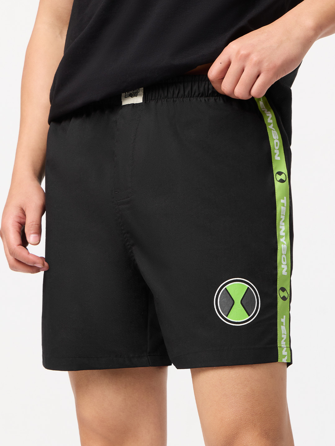 Men Ben 10 Black Boxers with Side Tape