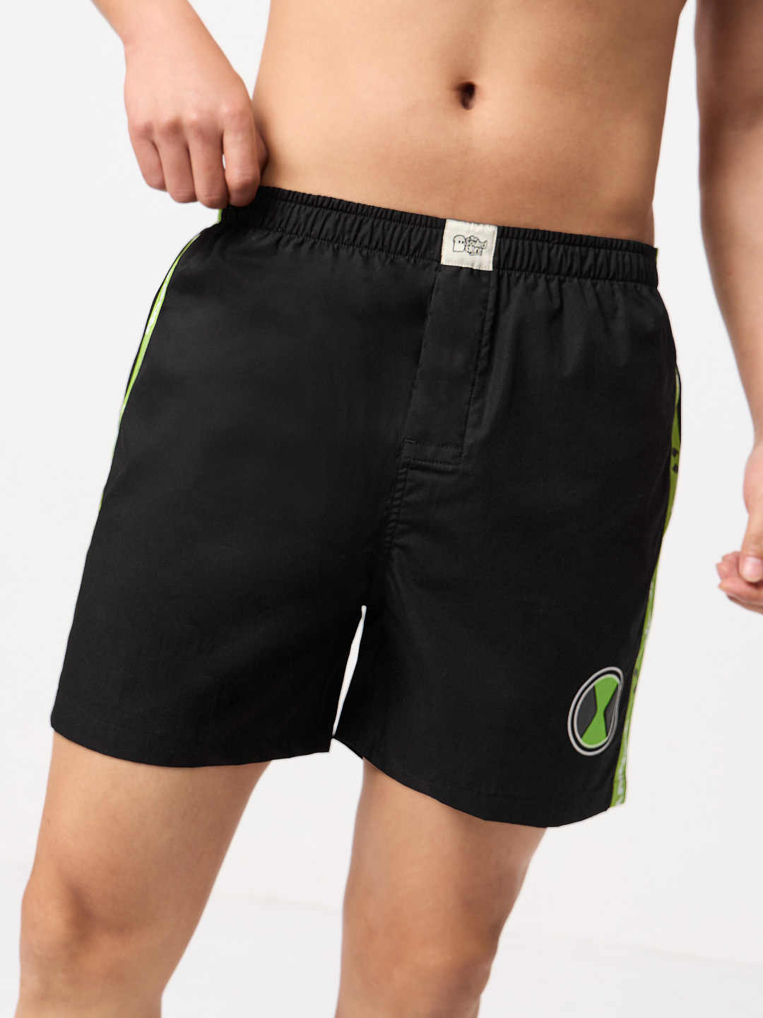 Men Ben 10 Black Boxers with Side Tape