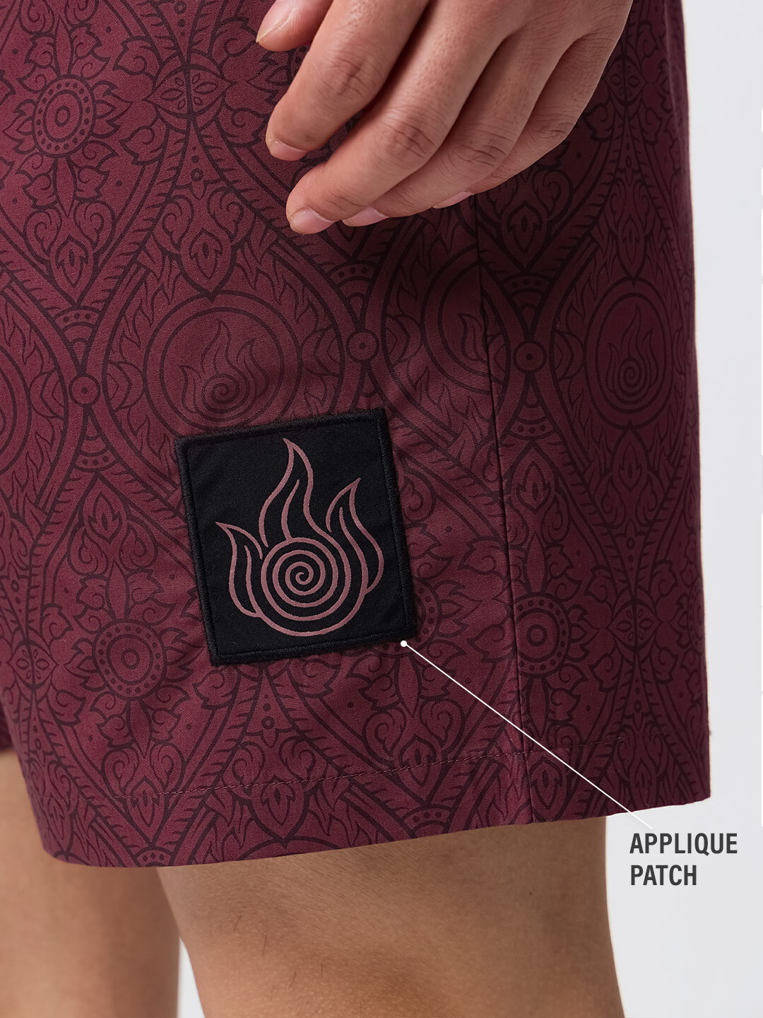 Maroon Fire Bender Pattern Boxers