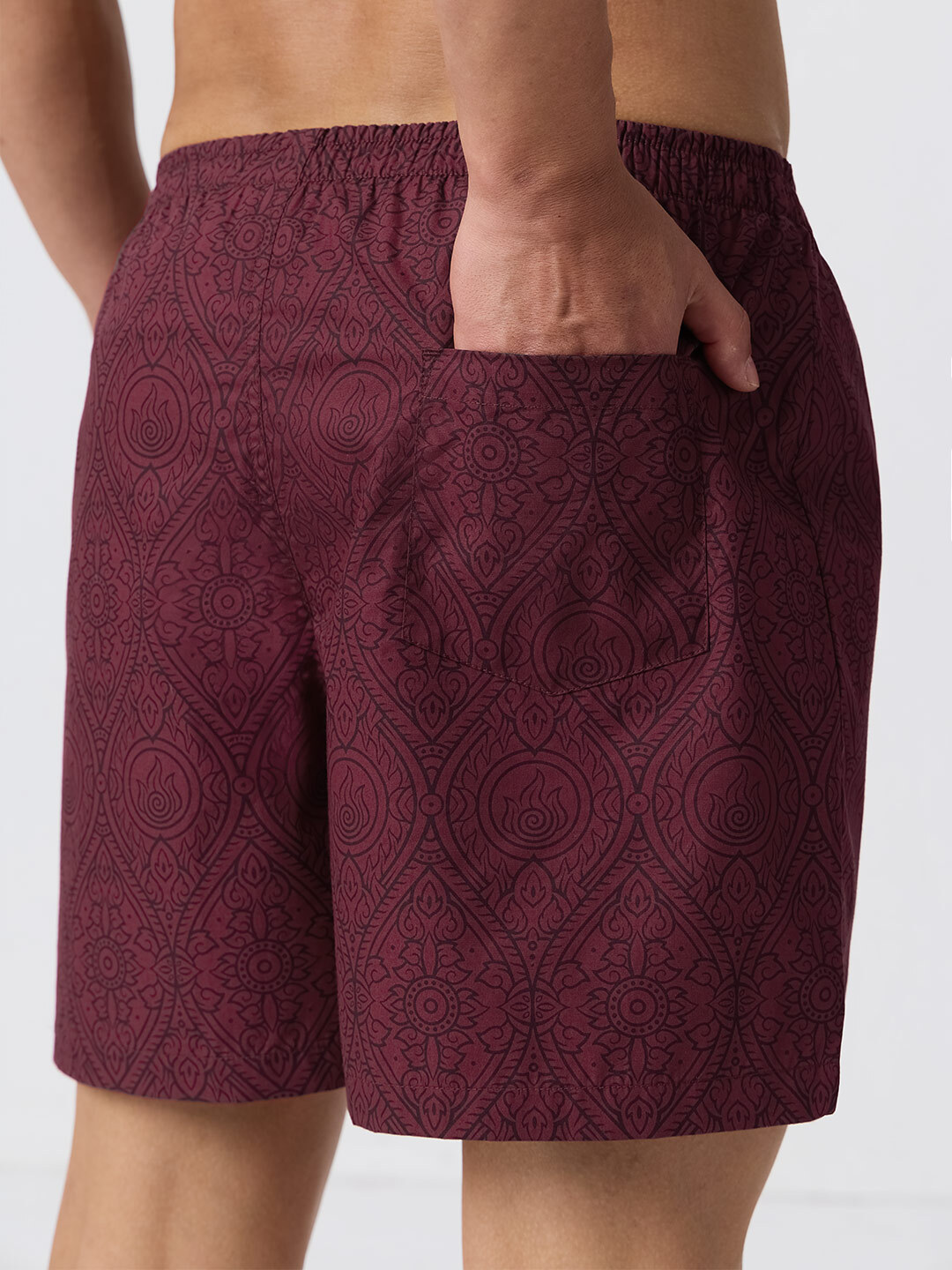 Maroon Fire Bender Pattern Boxers