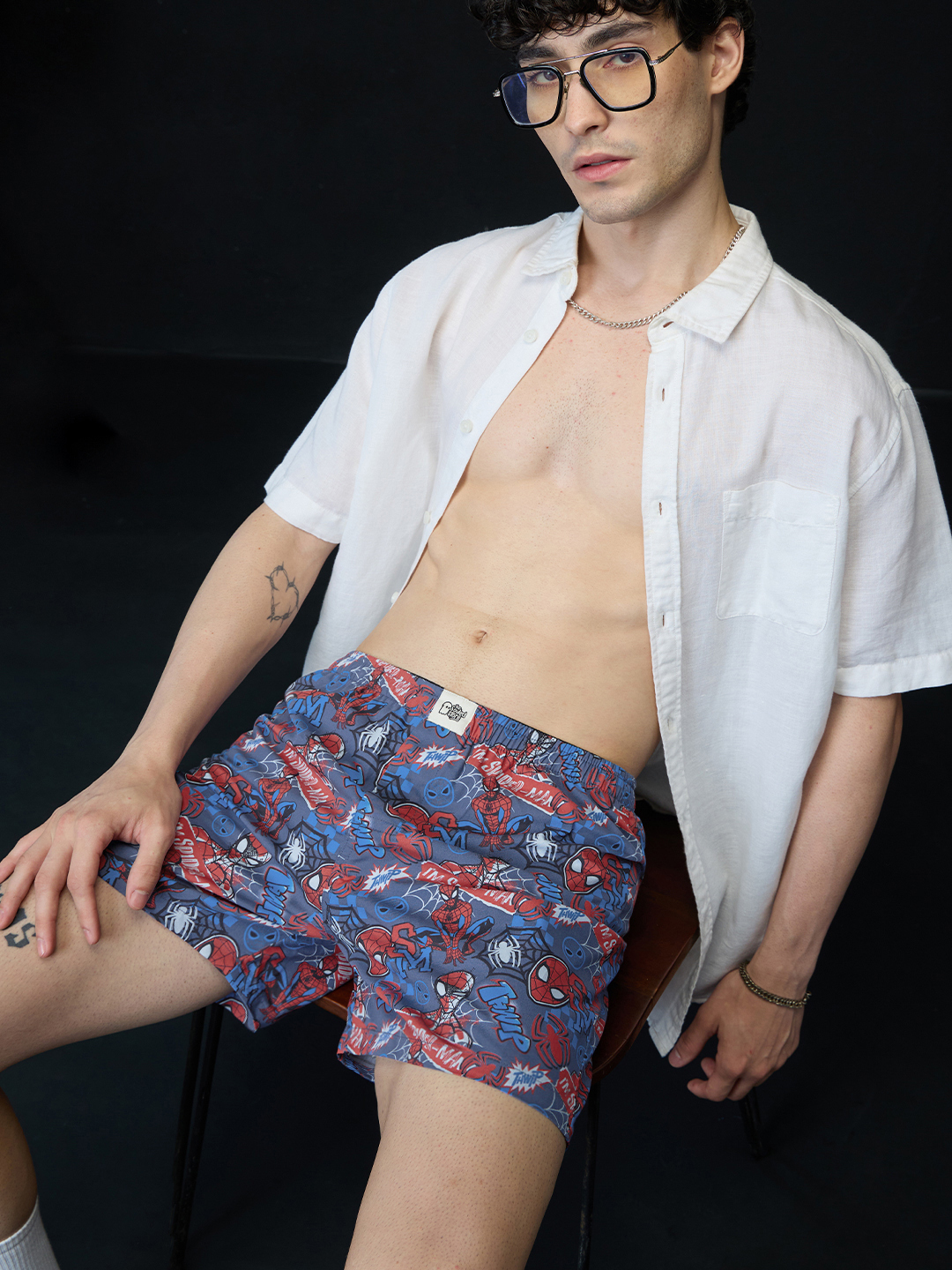 Men Spider-Man Navy Blue Boxer Underwear