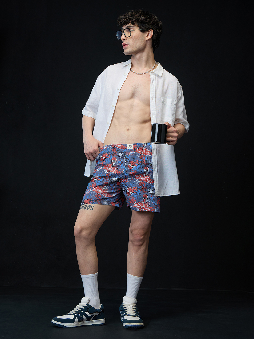 Men Spider-Man Navy Blue Boxer Underwear