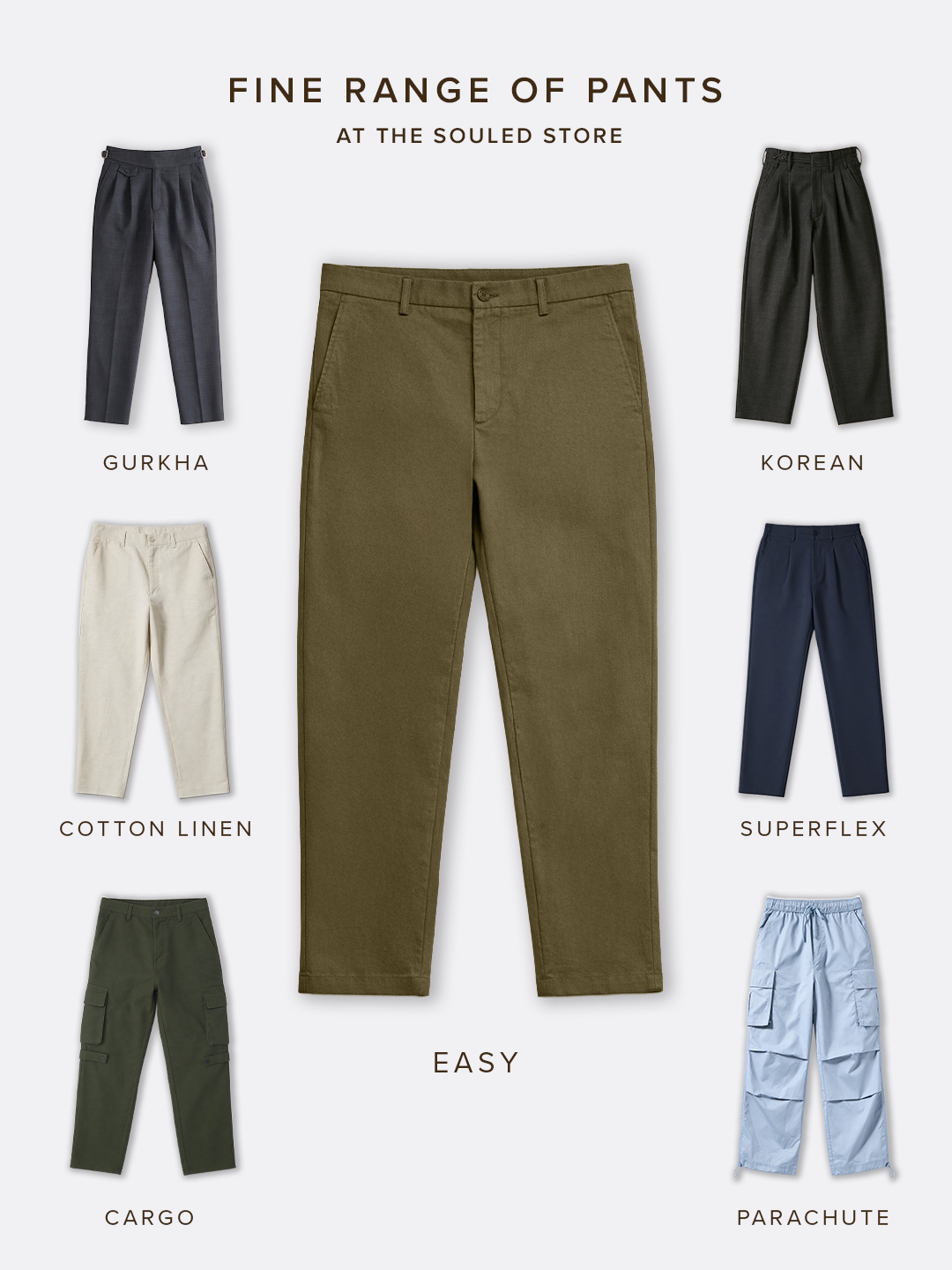 Men Khaki Classic Fit Trousers