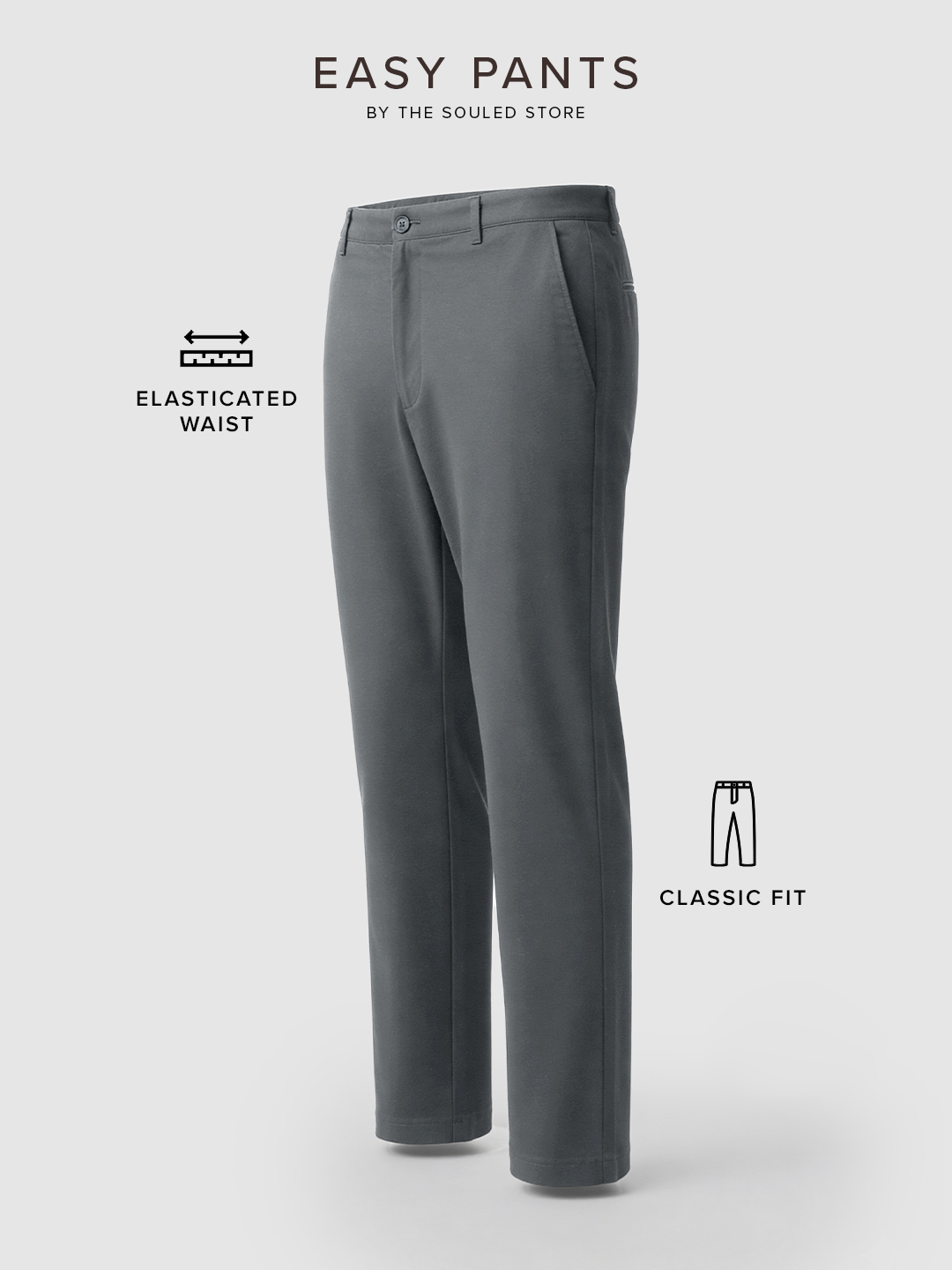Men Classic Fit Grey Trousers
