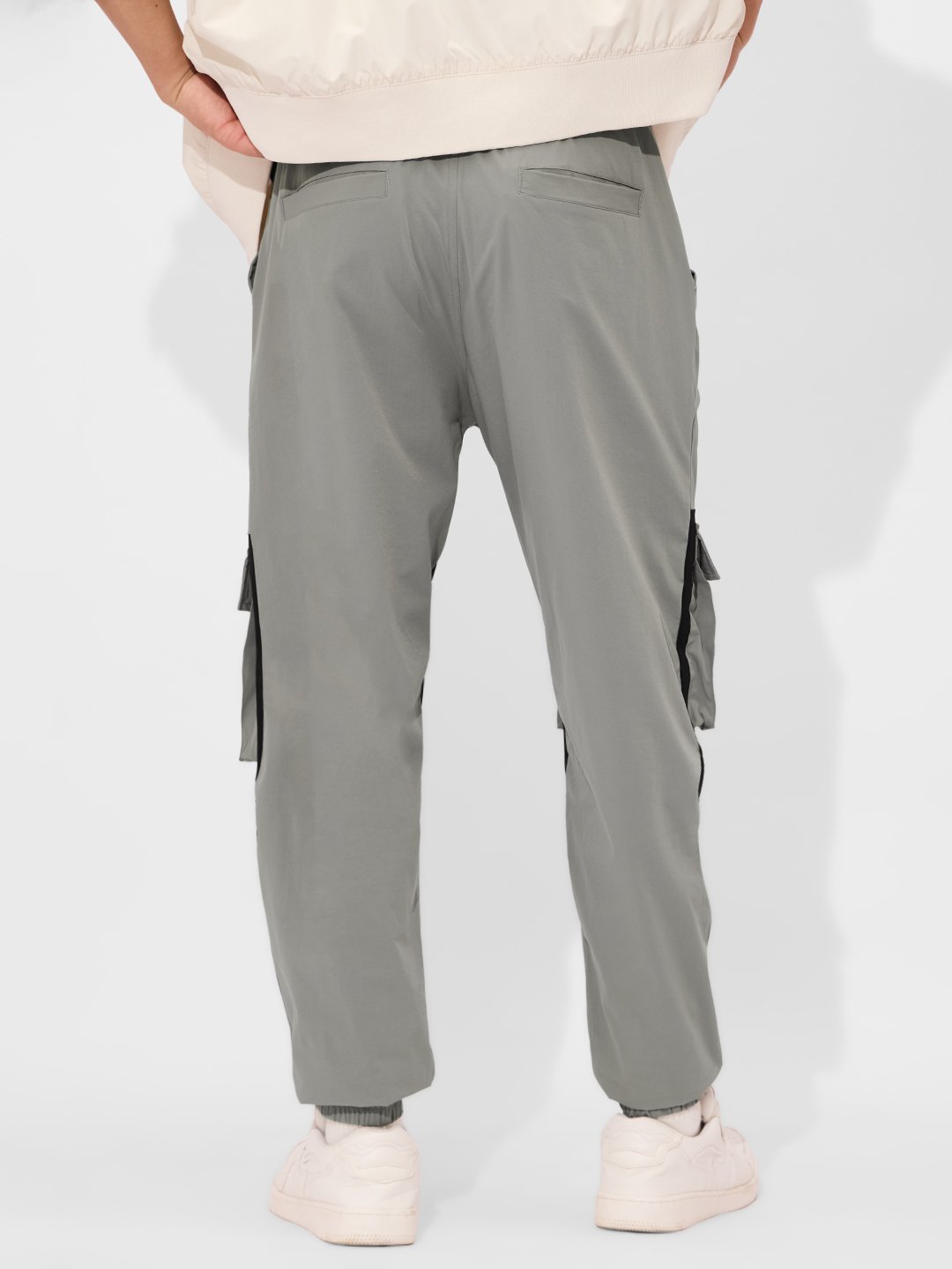 Grey Two-Tone Cargo Trousers