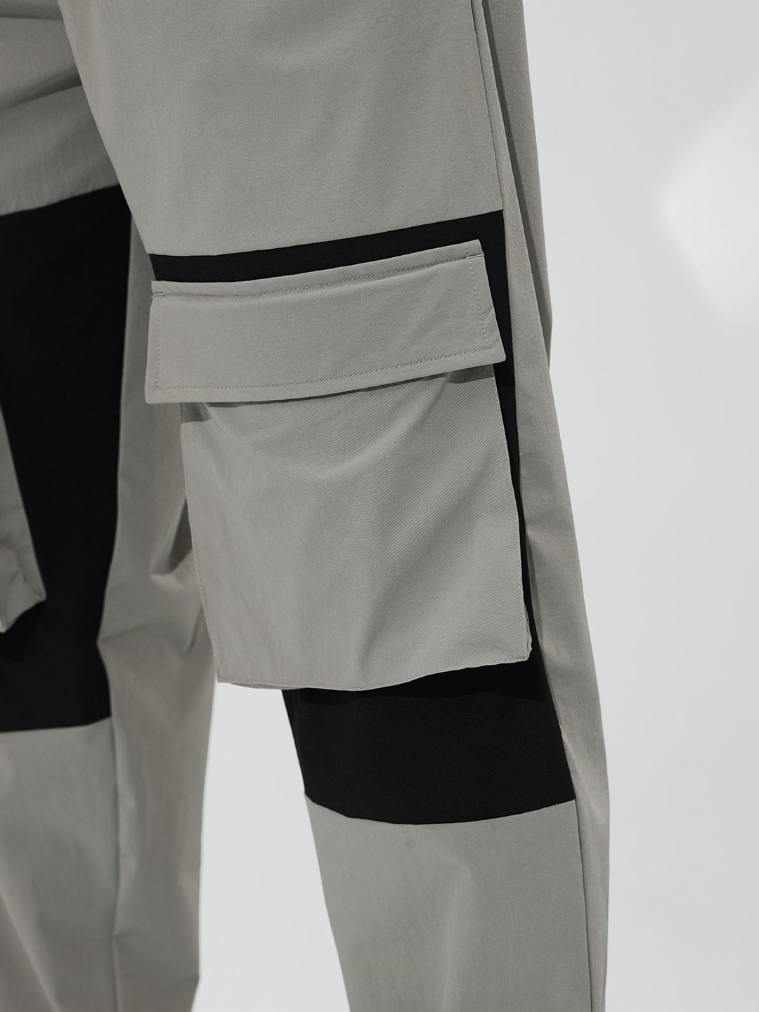 Grey Two-Tone Cargo Trousers
