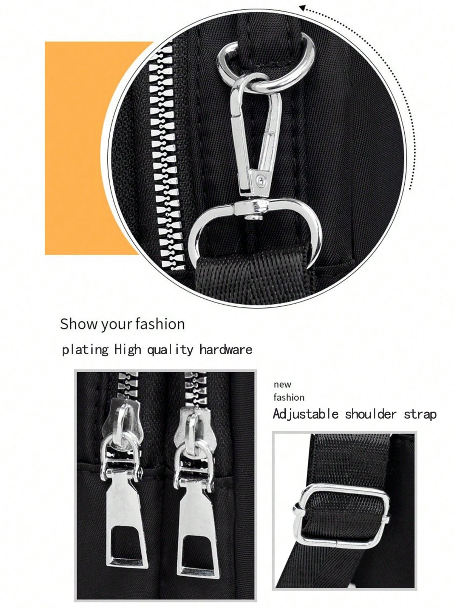 Black Multi-Pocket Crossbody Bag