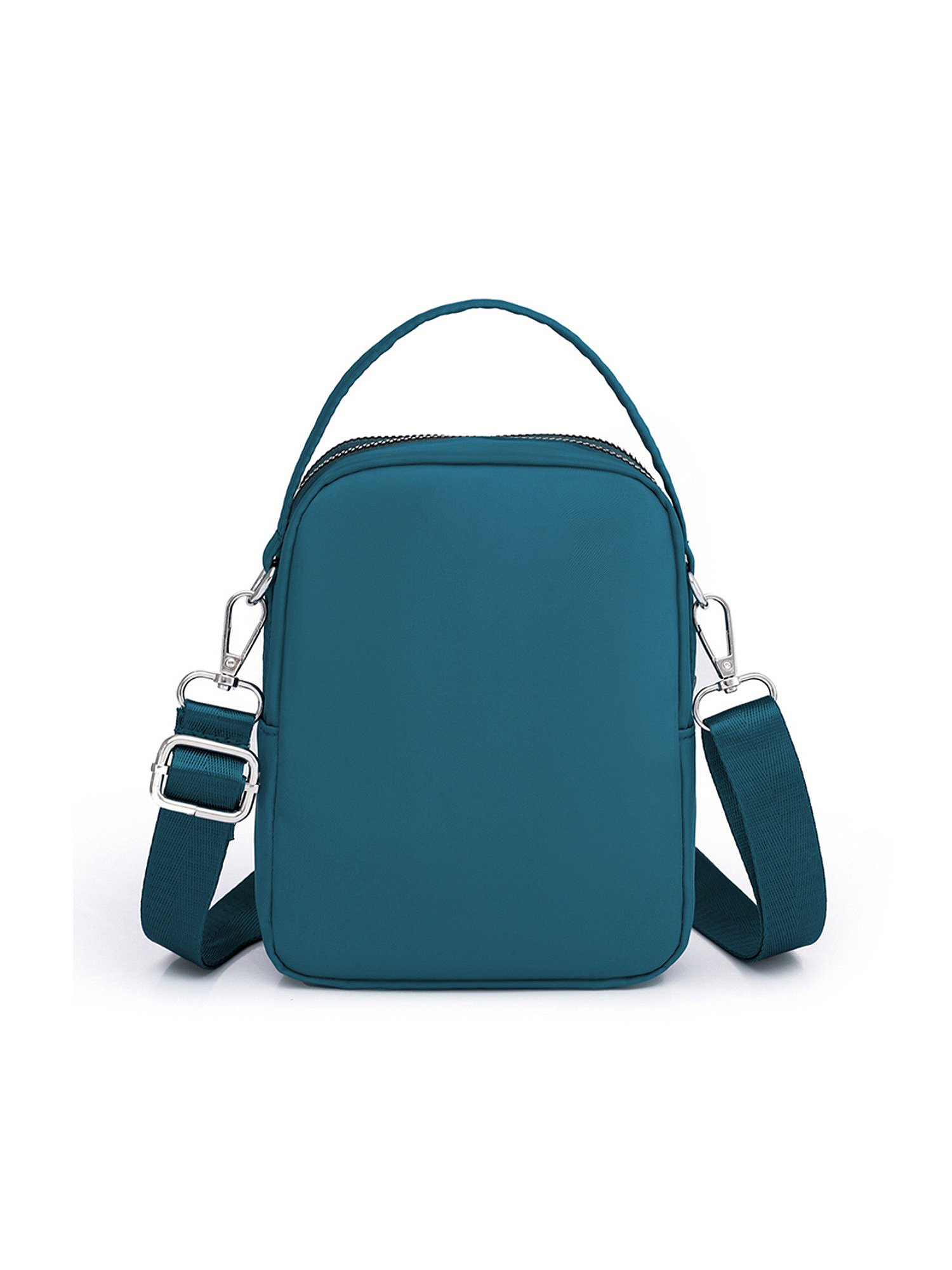 Teal Multi-Pocket Design Crossbody Bag