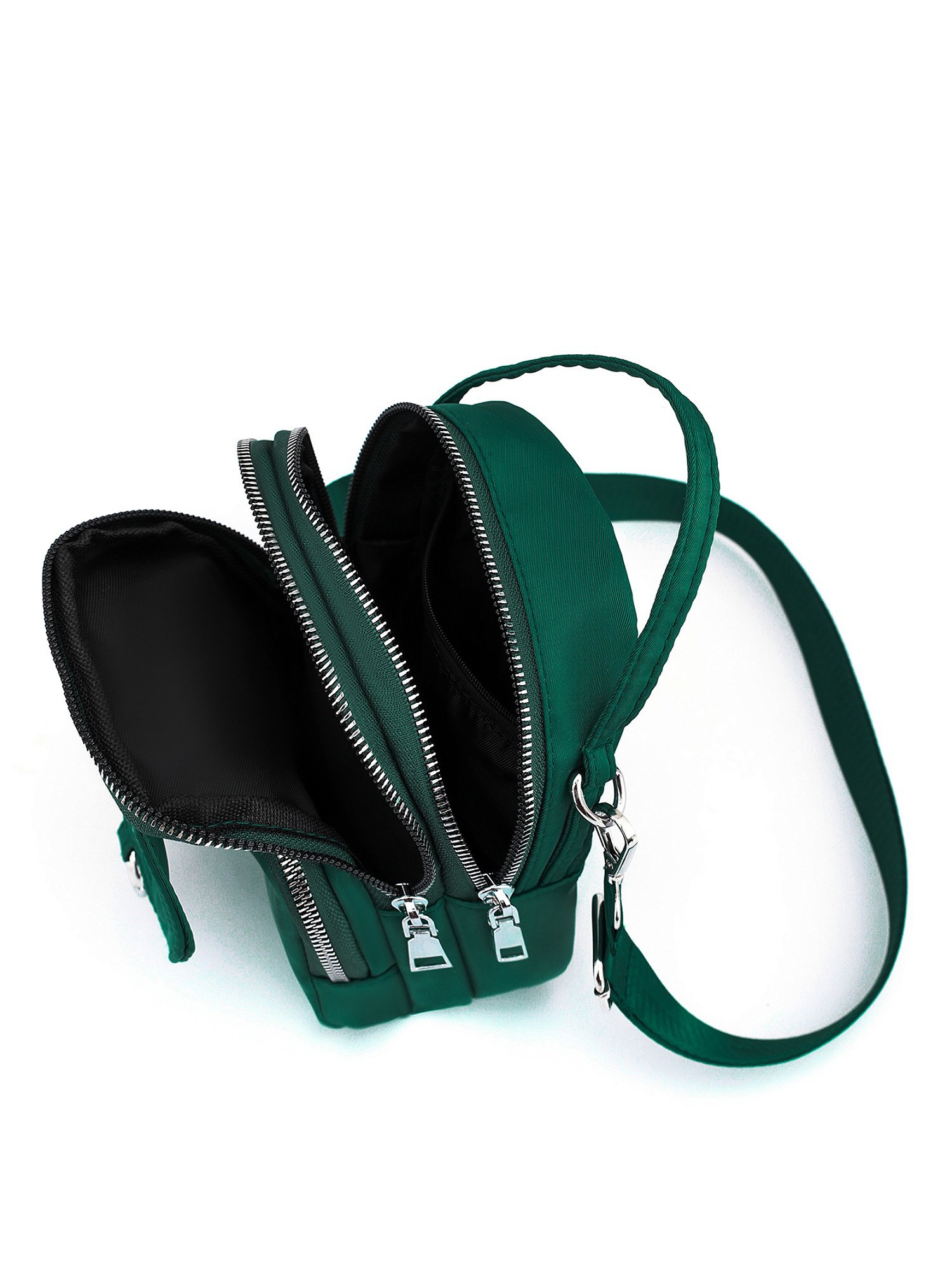 Green Multi-Pocket Crossbody Bag