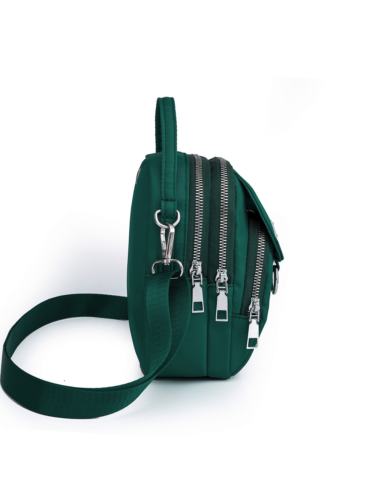Green Multi-Pocket Crossbody Bag