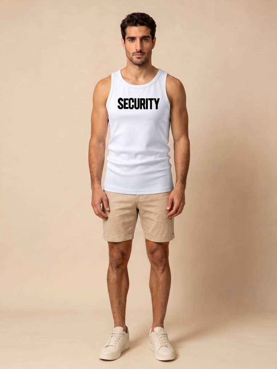 White Graphic Print Regular Fit Tank Top