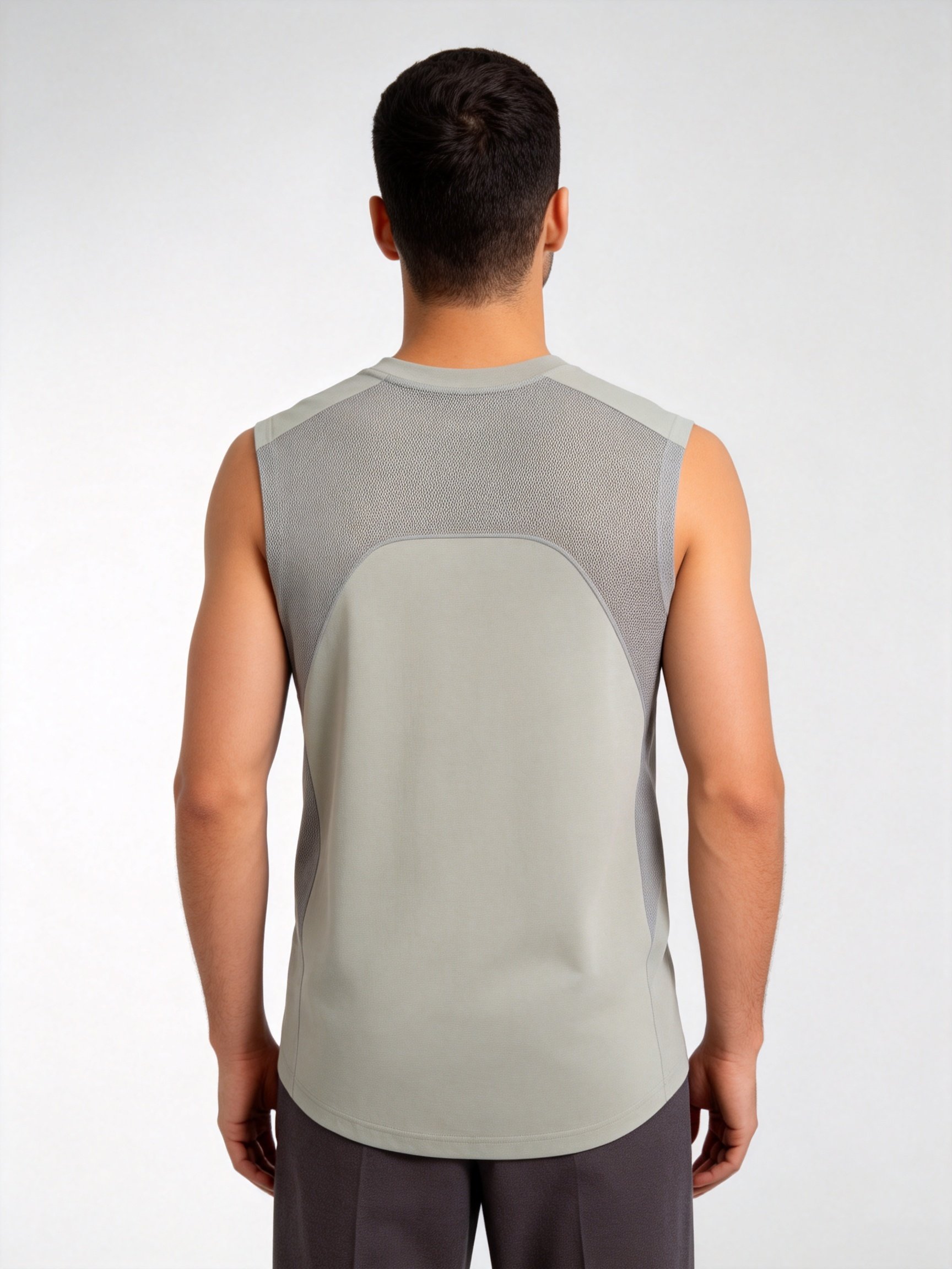 Beige Plain Regular Fit Tank Top