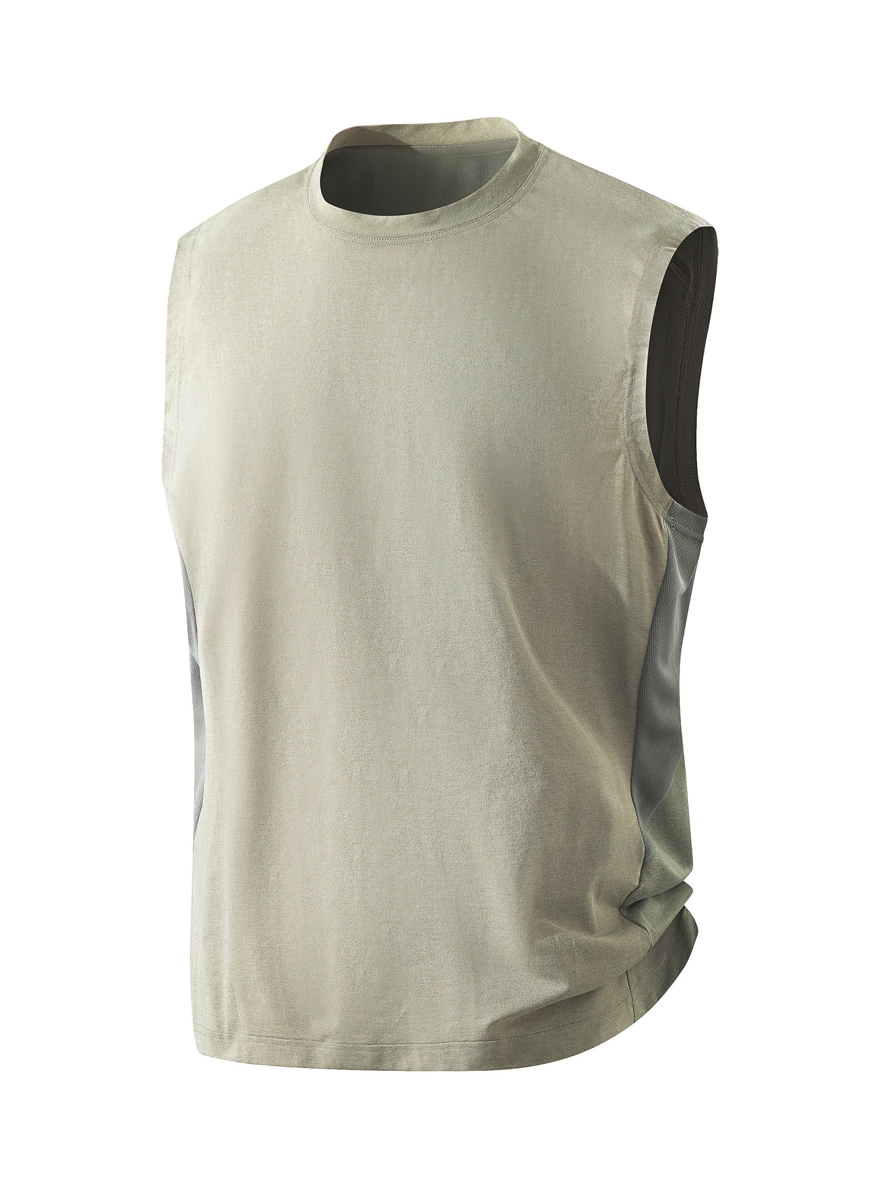Beige Plain Regular Fit Tank Top