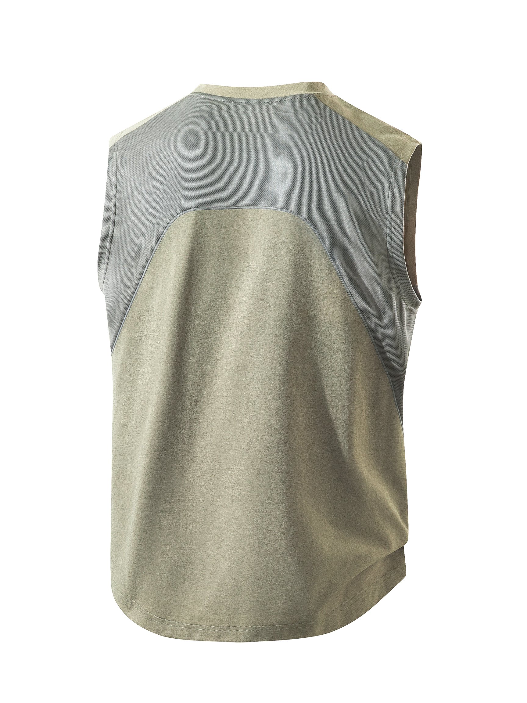 Beige Plain Regular Fit Tank Top