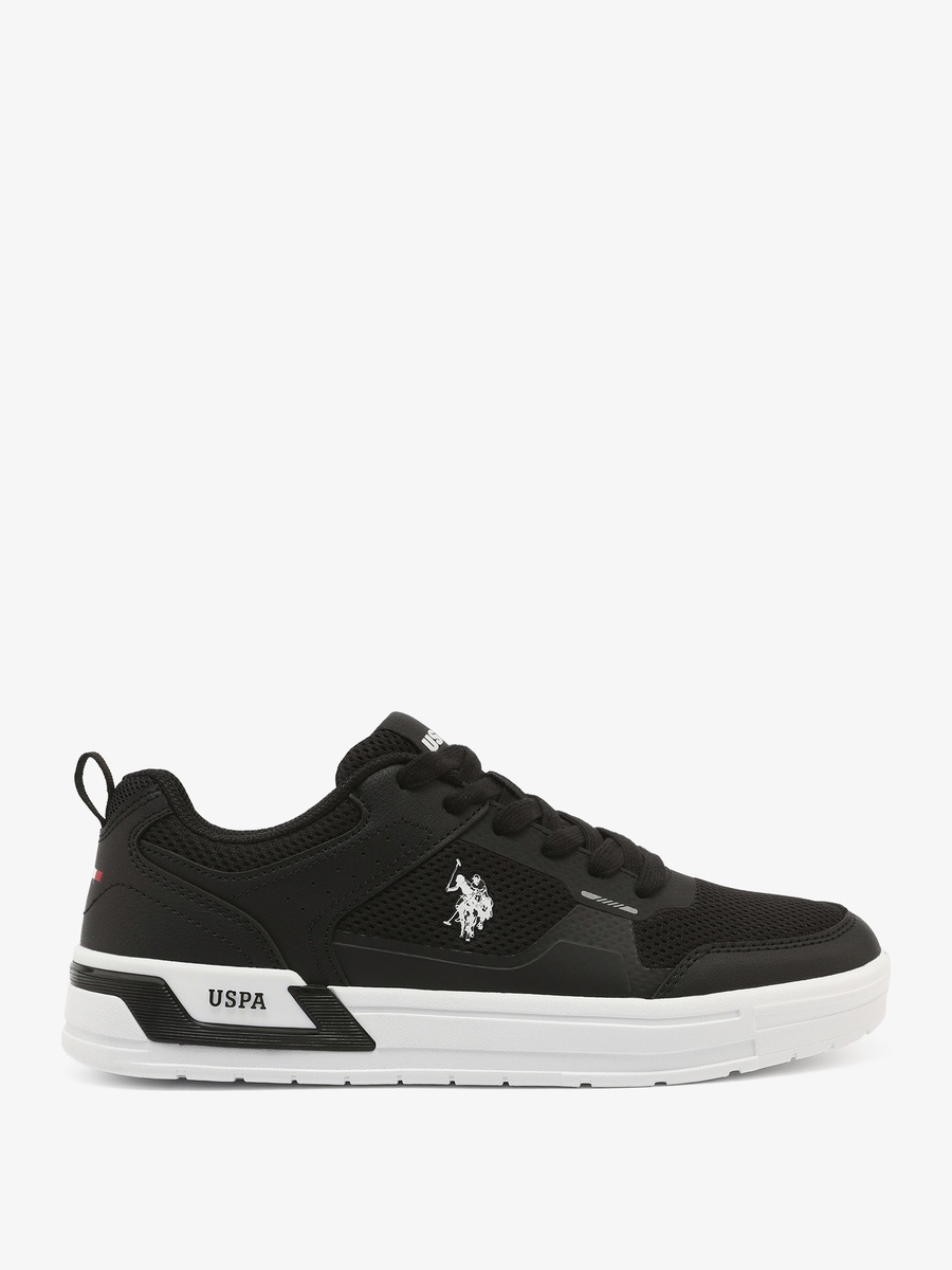 Black Logo Detail Lace Up Sneakers