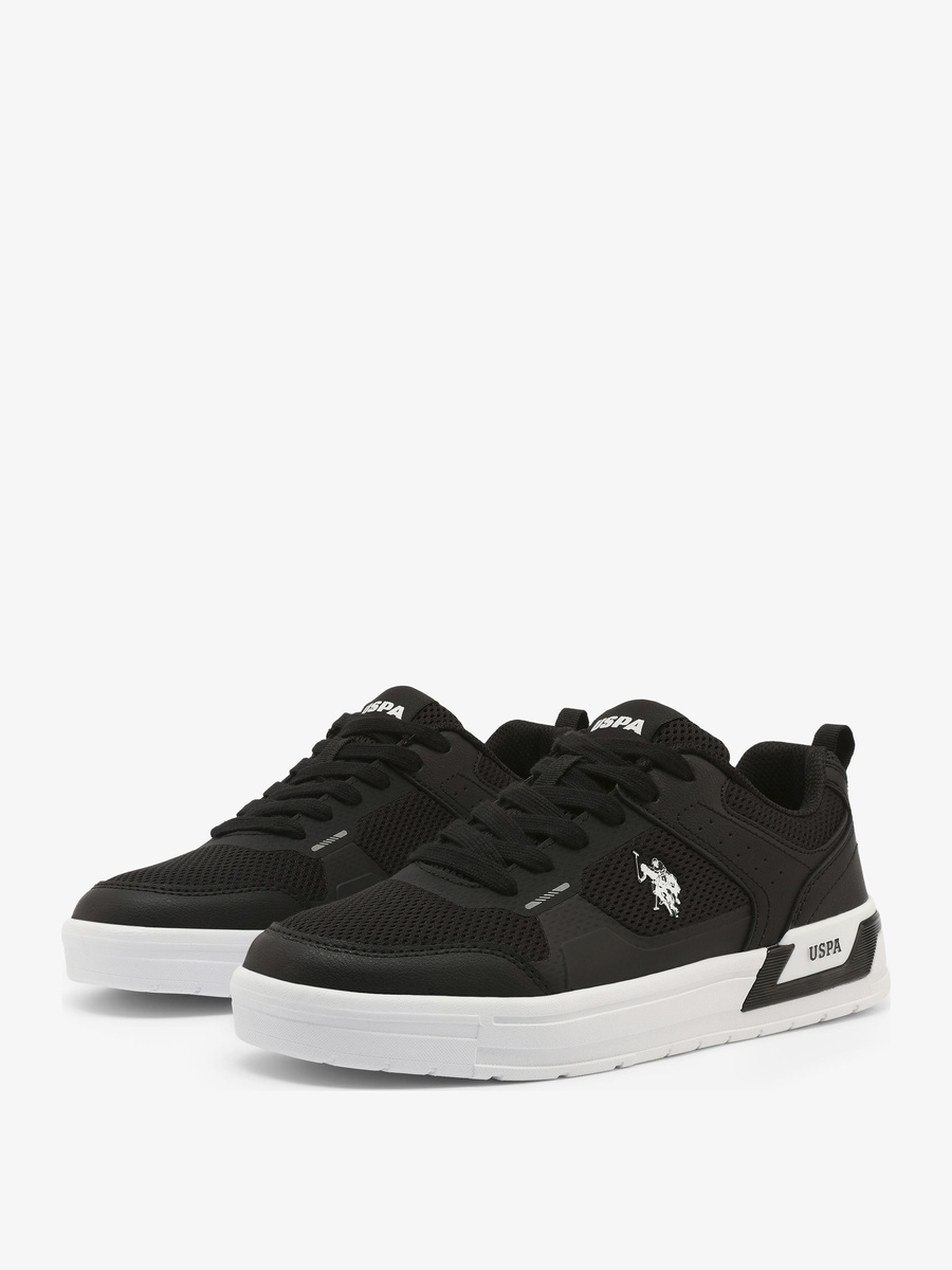 Black Logo Detail Lace Up Sneakers