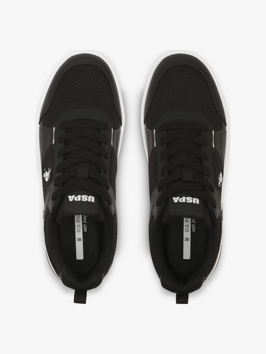Black Logo Detail Lace Up Sneakers