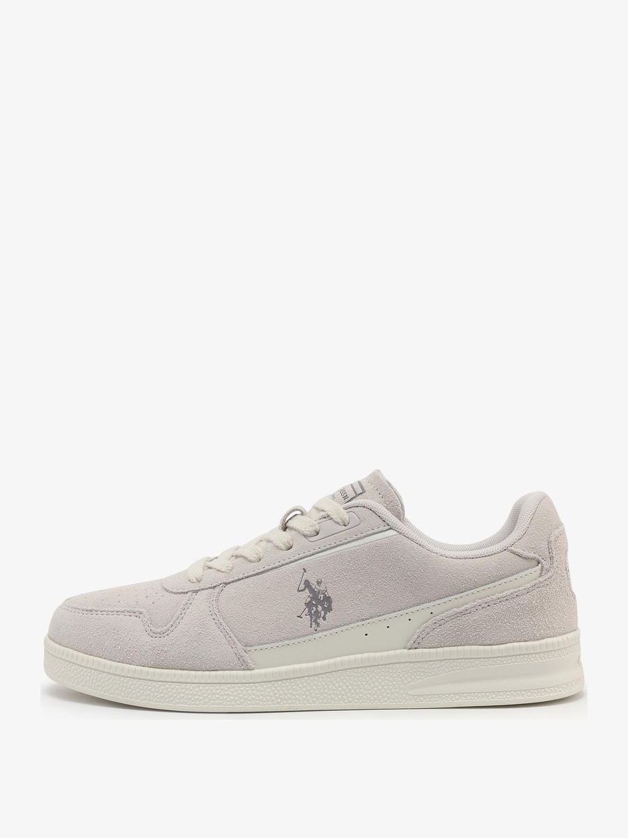 Grey Lace Up Suede Sneakers
