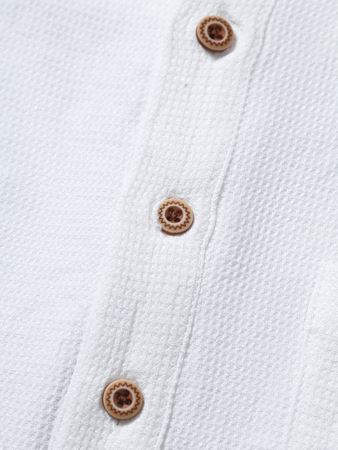 White Plain Mandarin Collar Long Sleeve Shirt