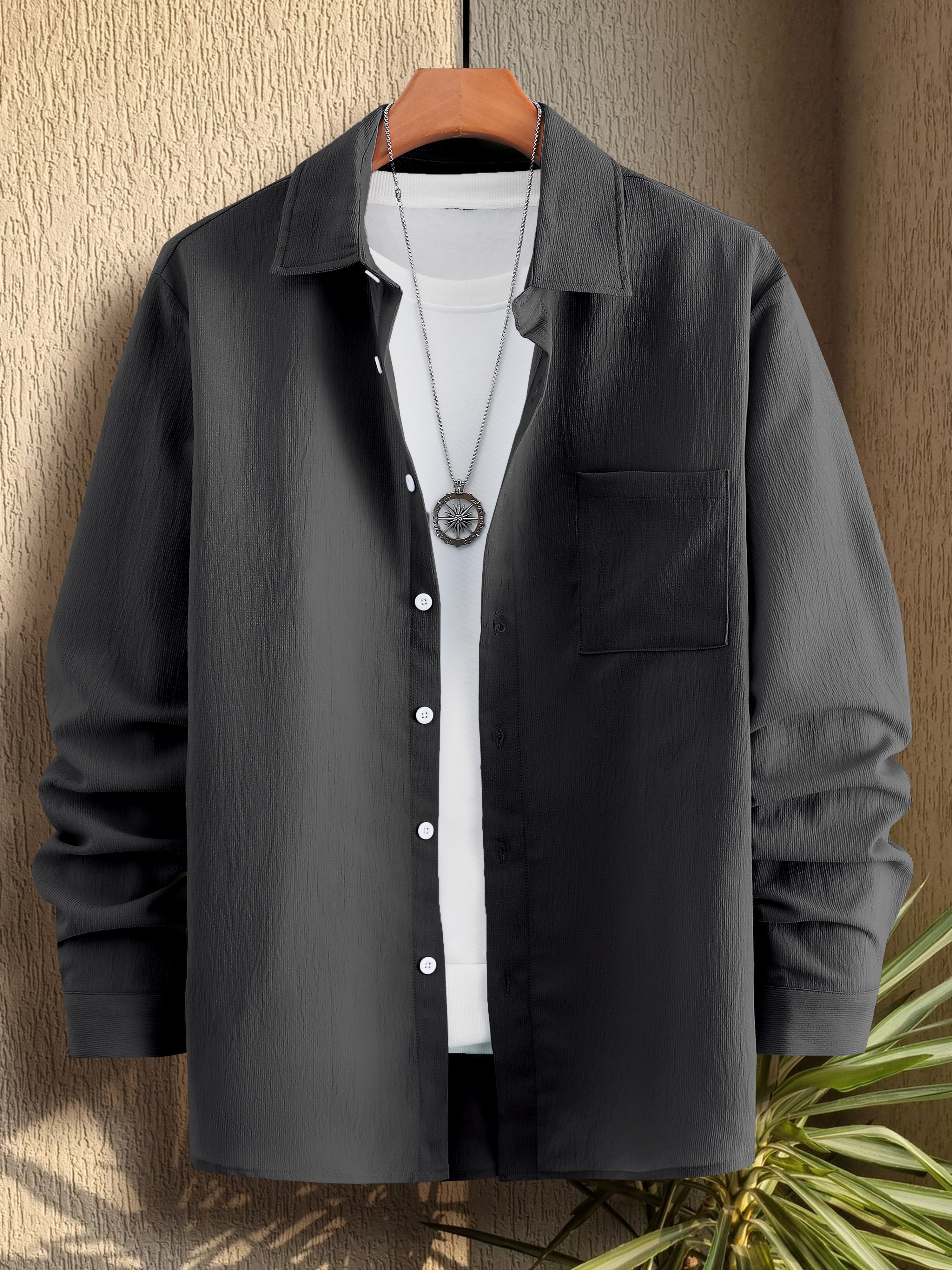 Plain Grey Long-Sleeved Shirt