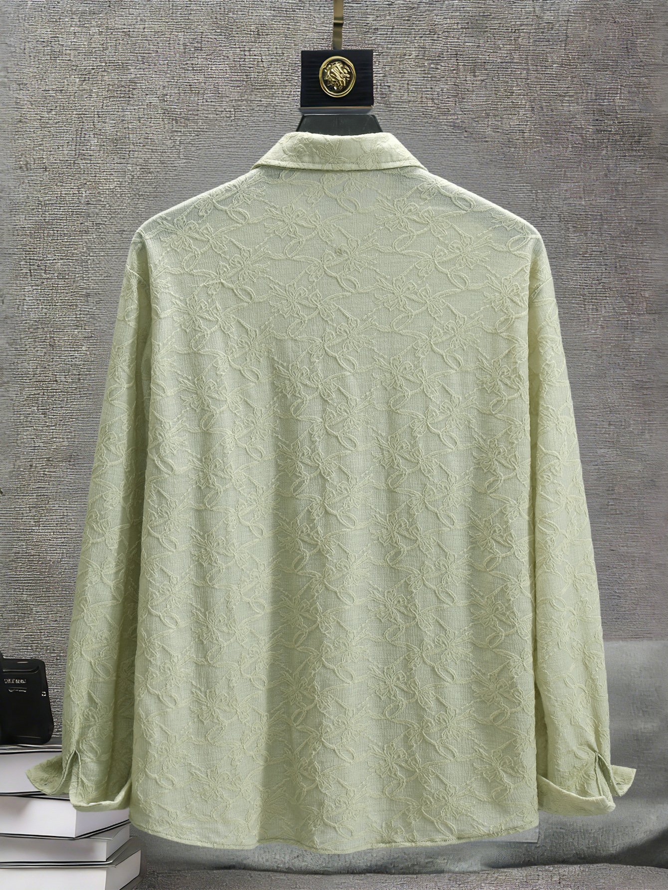 Light Green Textured Long-Sleeve Shirt