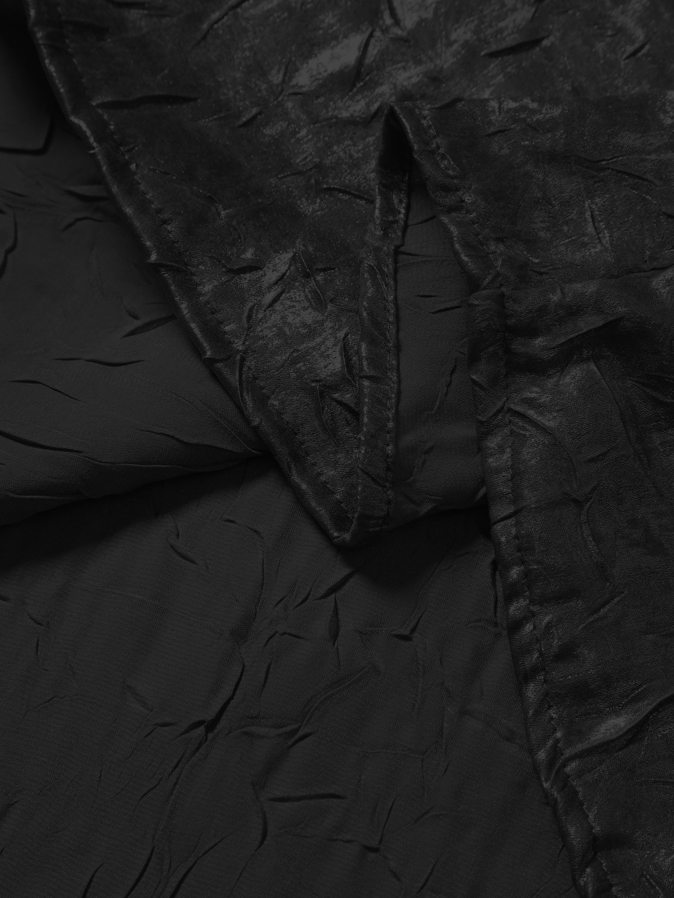 Black Crinkled Texture Casual Shirt