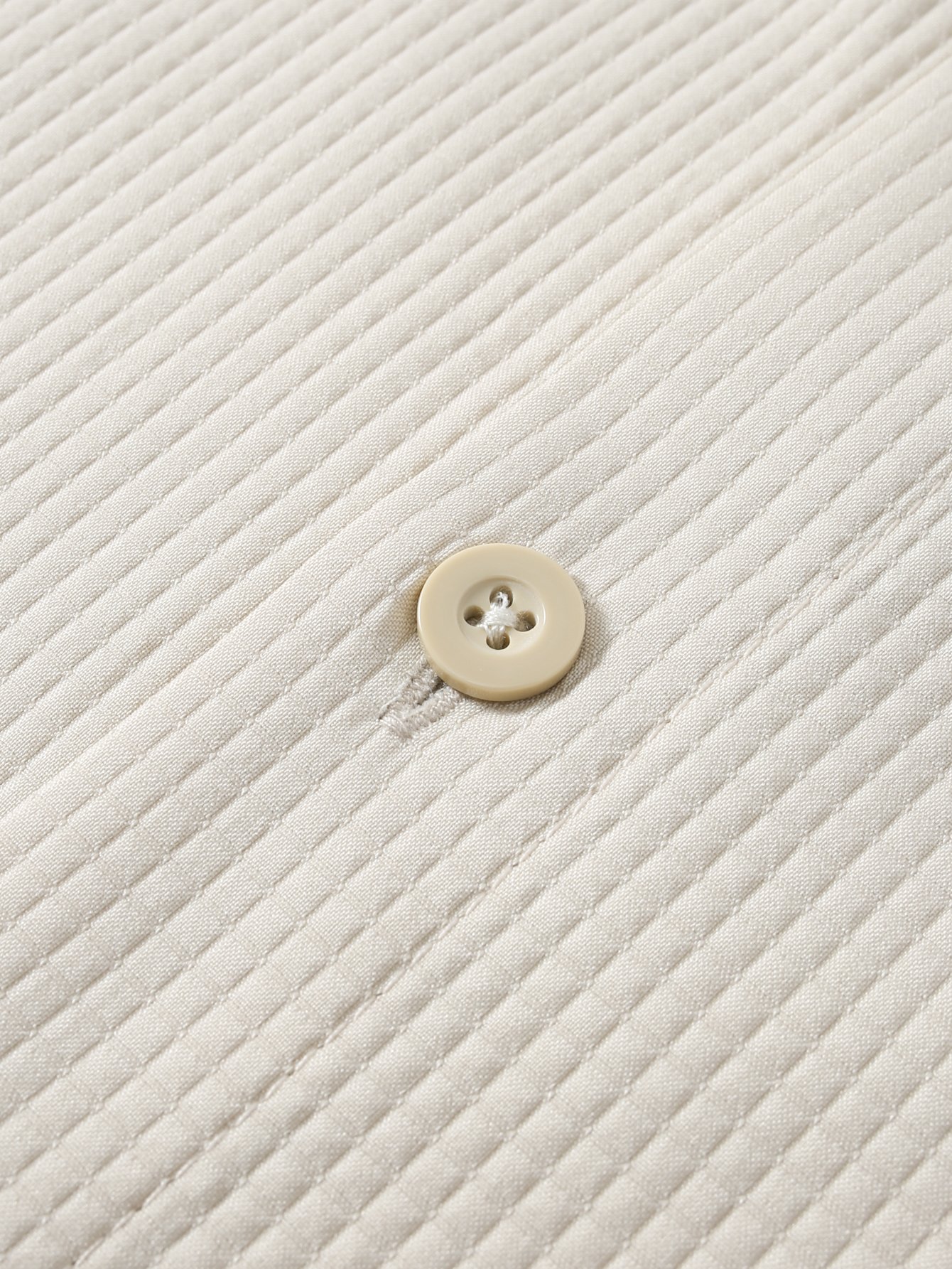 Beige Plain Long-Sleeve Casual Shirt