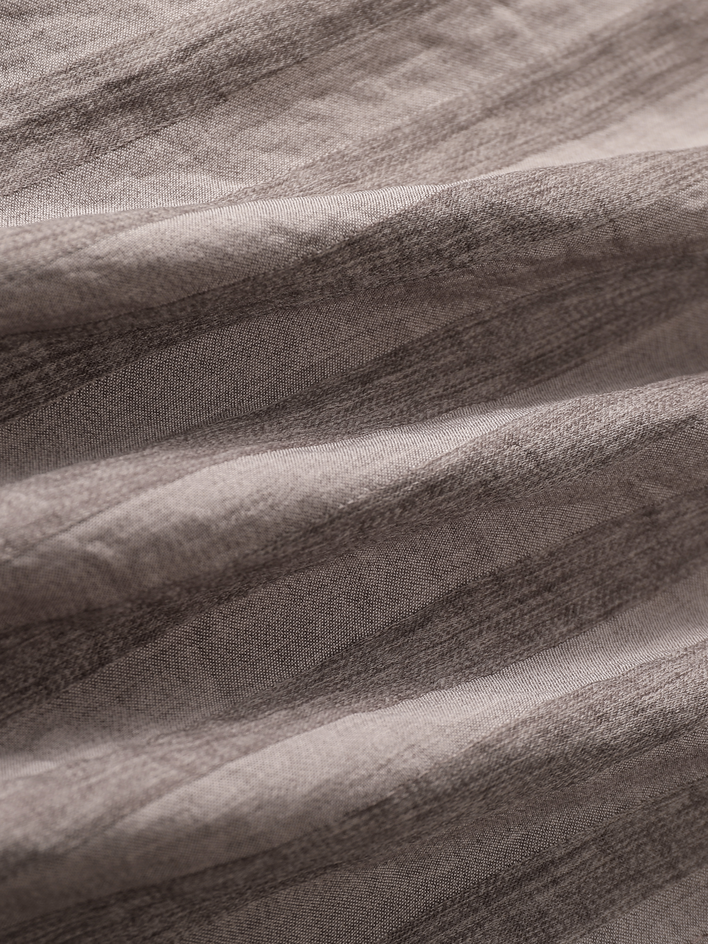 Coffee Brown Striped Collarless Shirt