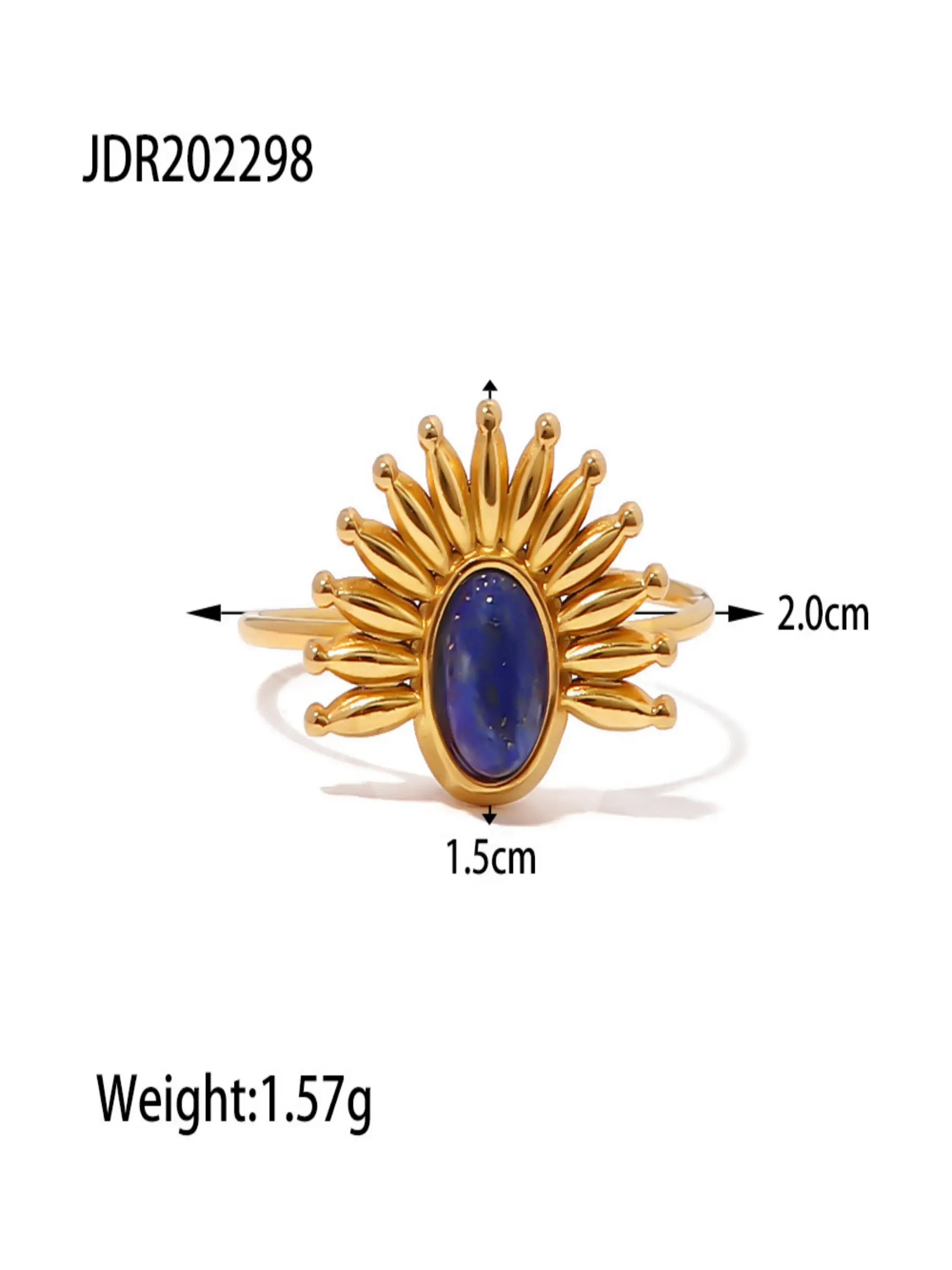 Gold Tone Lapis Lazuli Ring