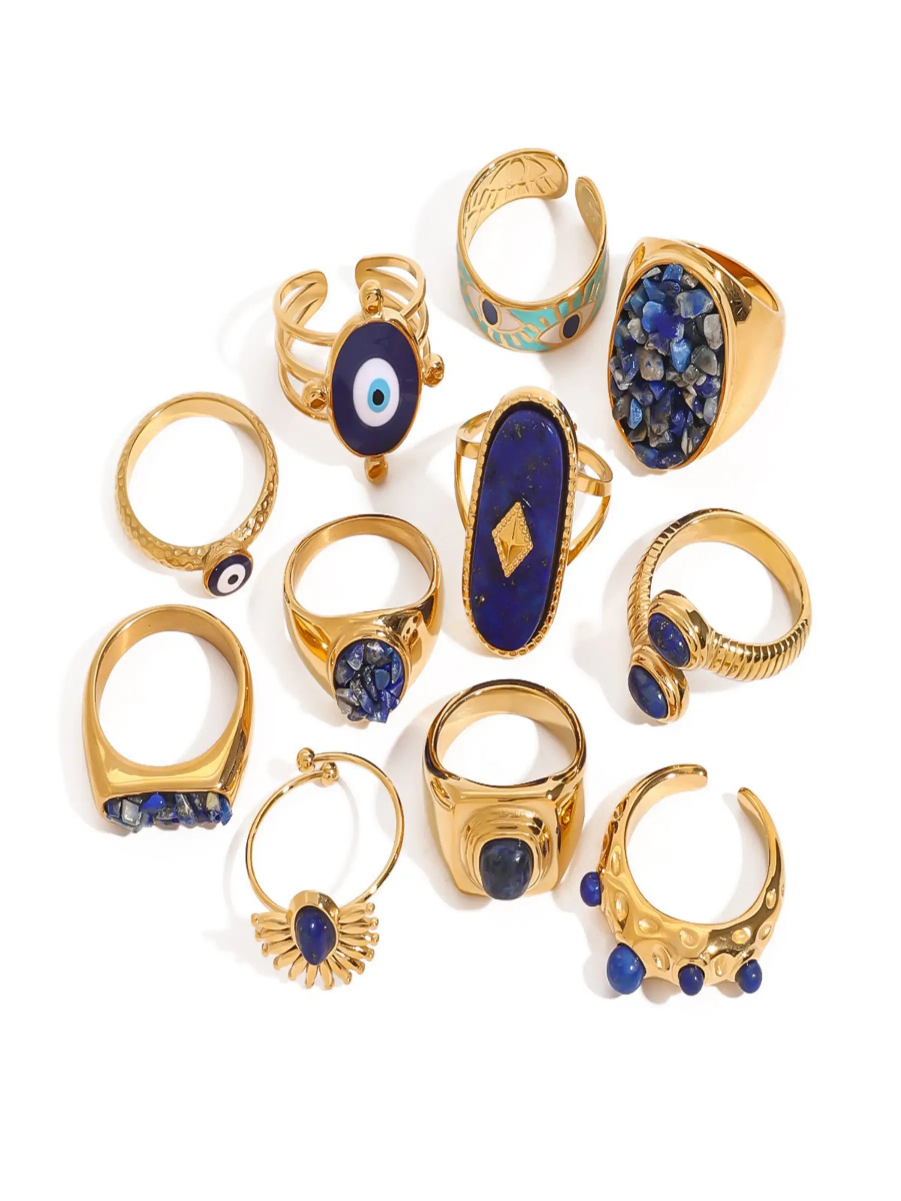 Gold Tone Evil Eye Ring