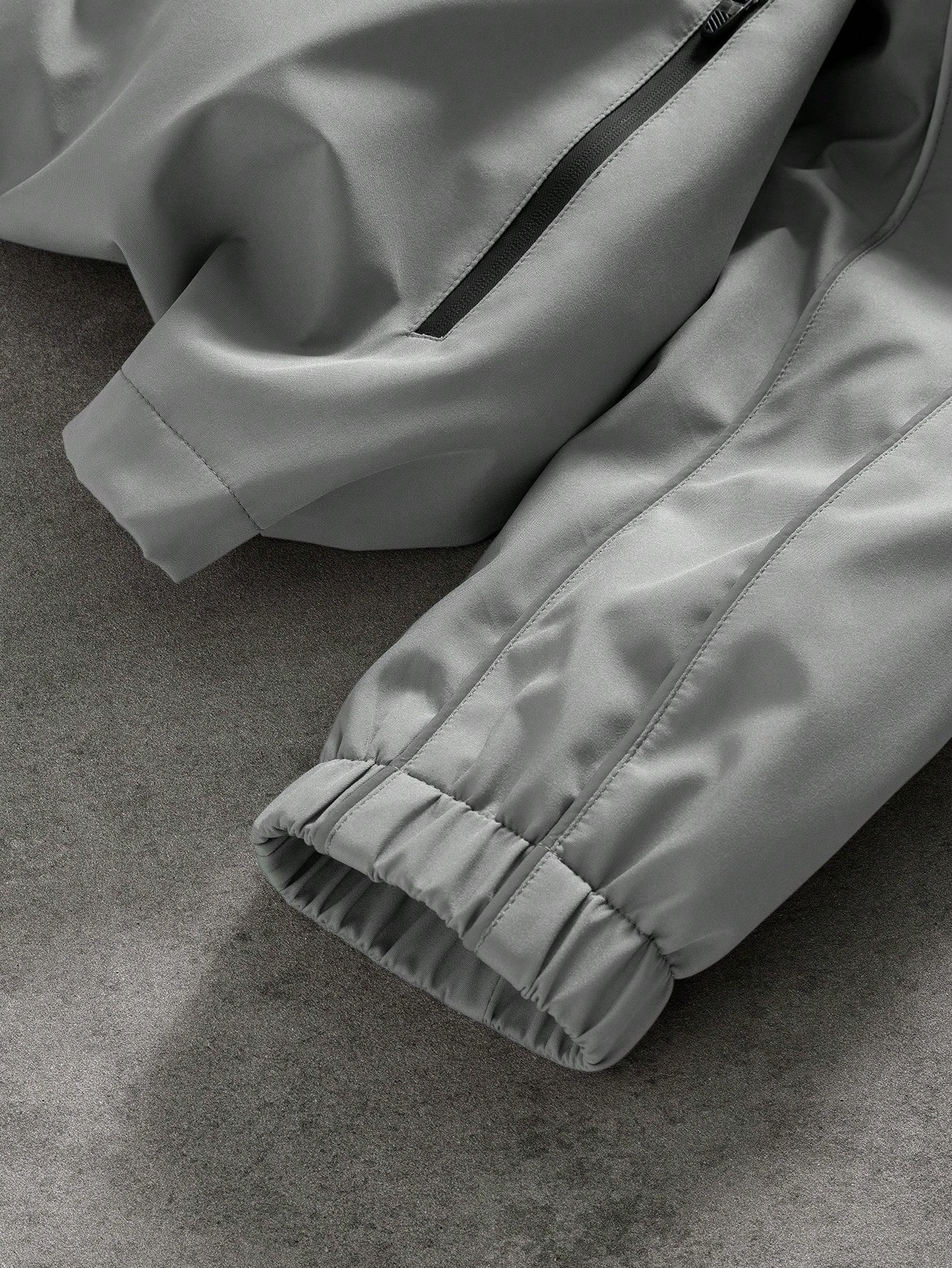 Grey Solid Zip-Up Sports Jacket