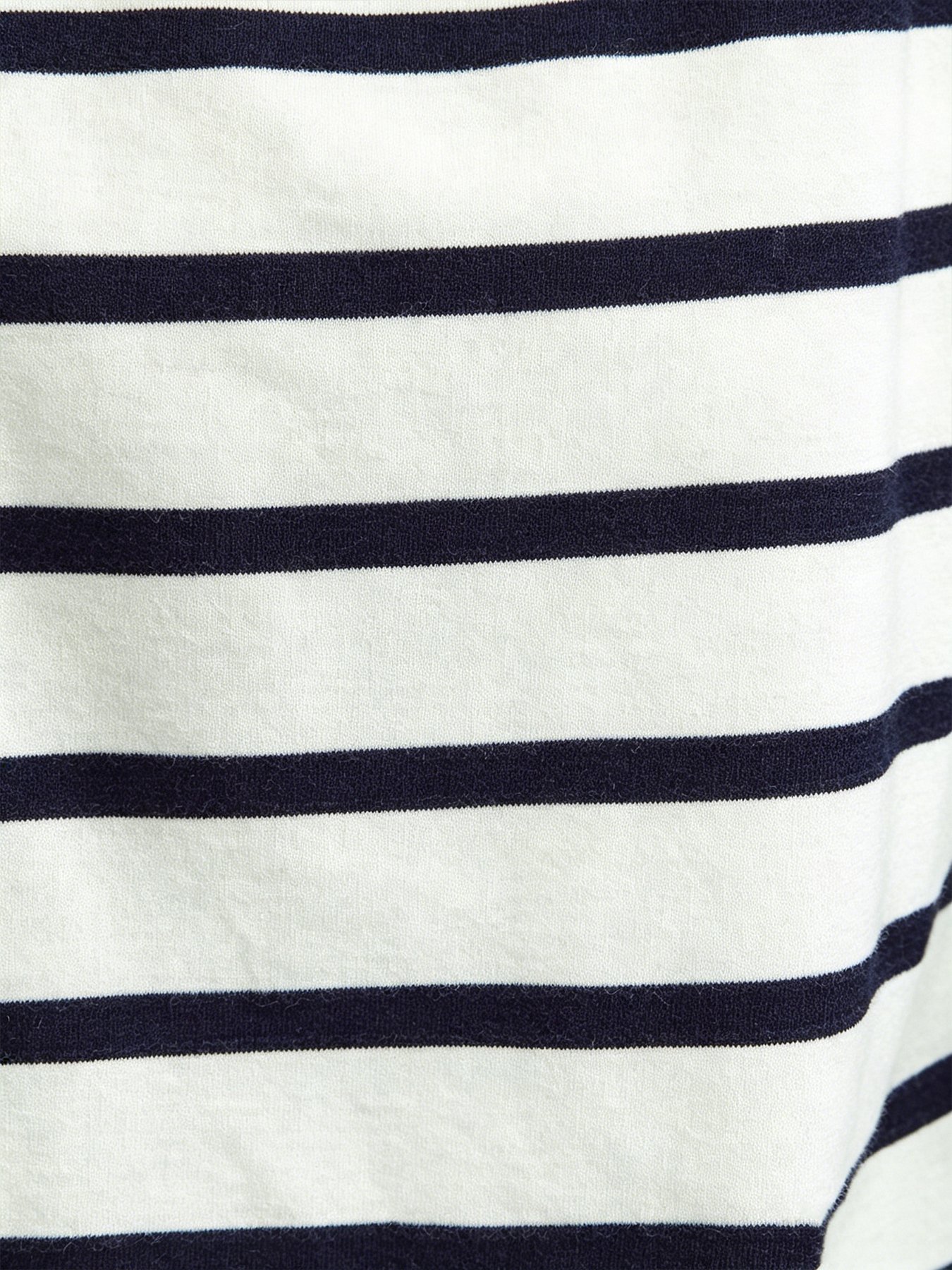 White Striped V-Neck Long Sleeve T-Shirt