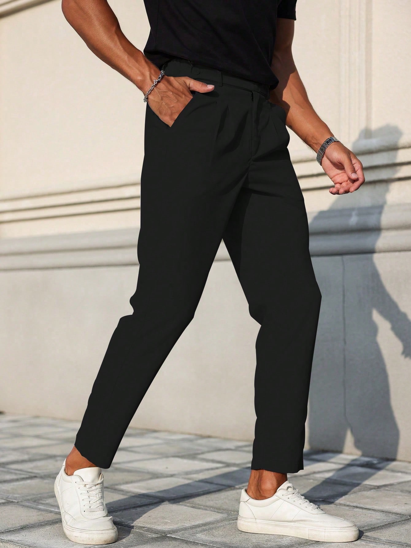 Men Black Casual Trousers