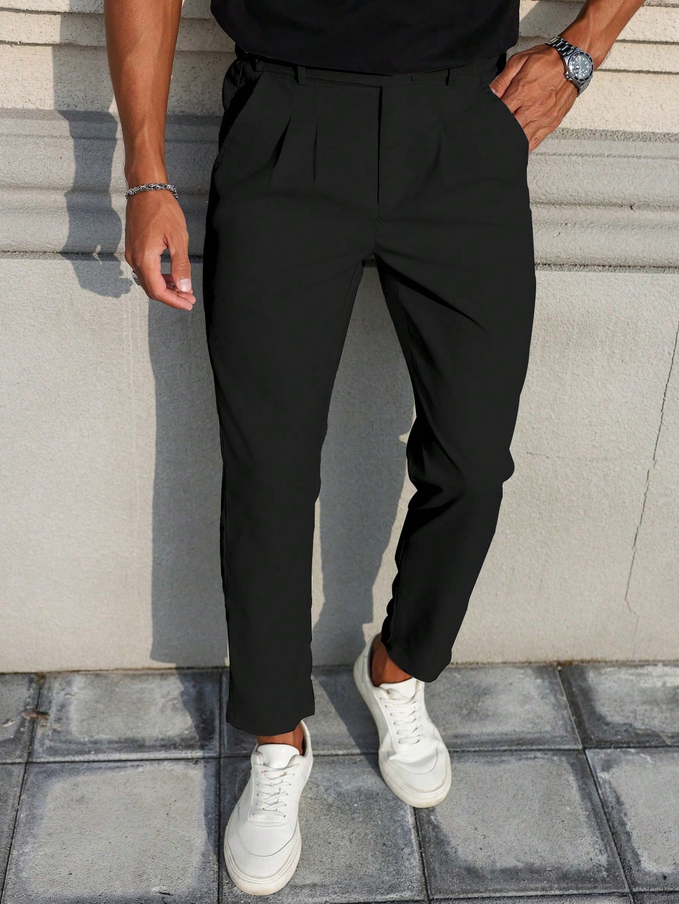 Men Black Casual Trousers