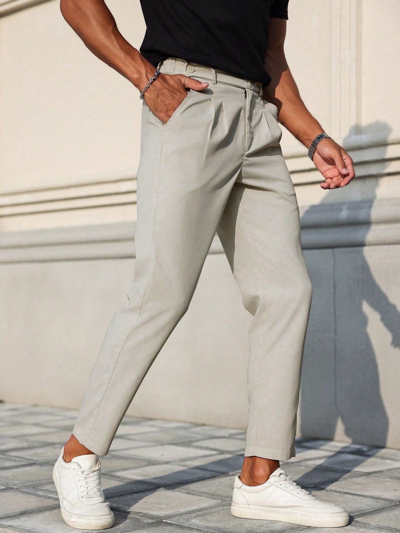 Men Grey Casual Trousers