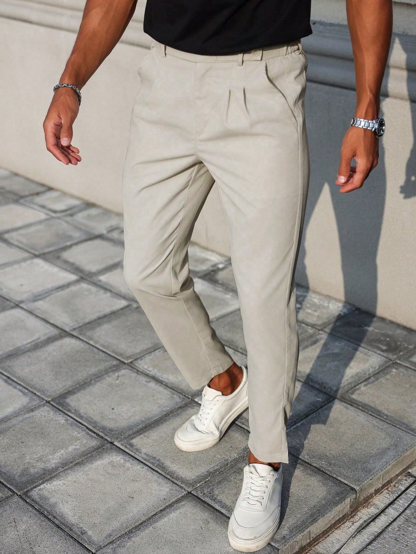 Men Grey Casual Trousers