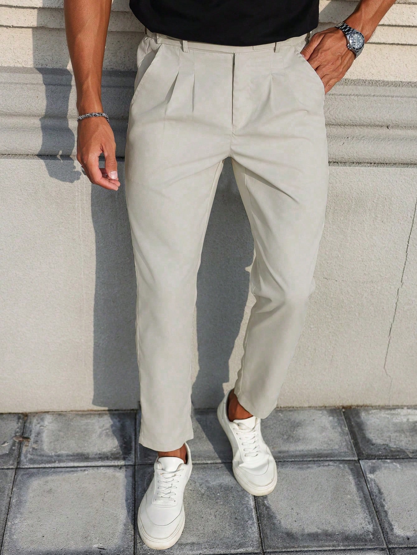 Men Grey Casual Trousers