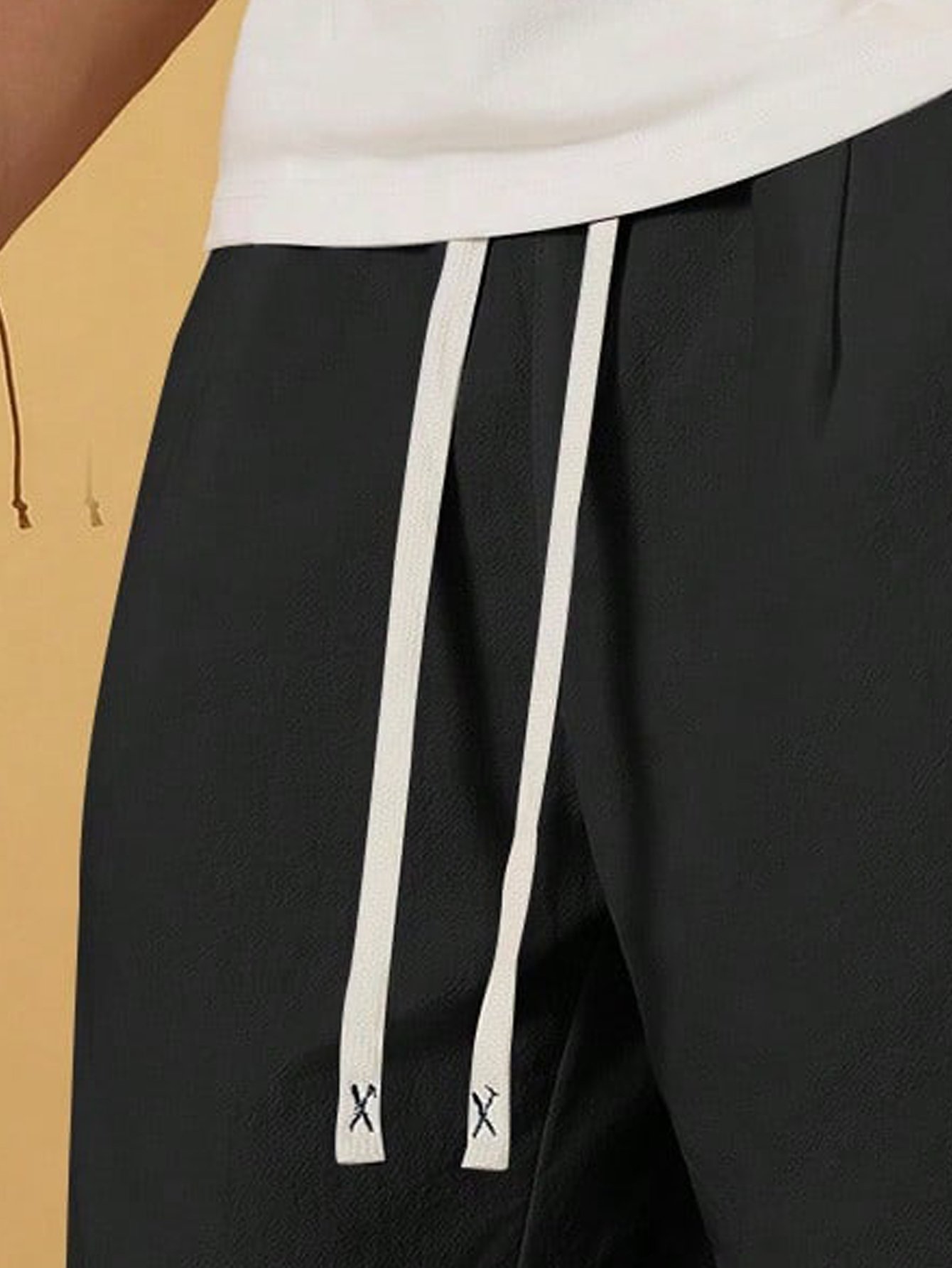 Men Black Cotton Trousers