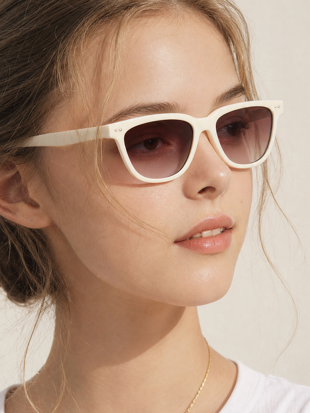 Beige Cat Eye Polarized Sunglasses