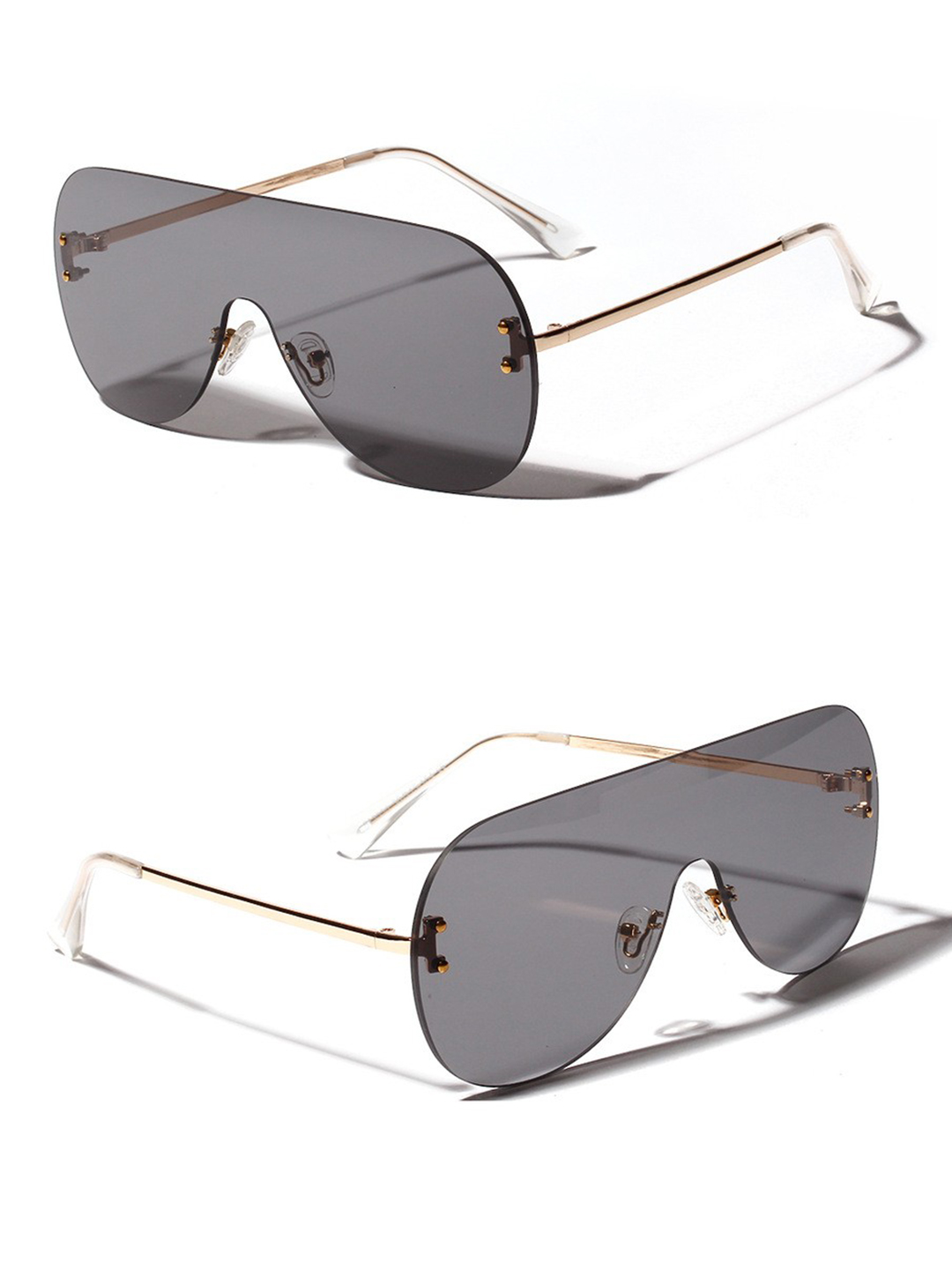 Gold Tone Shield Sunglasses
