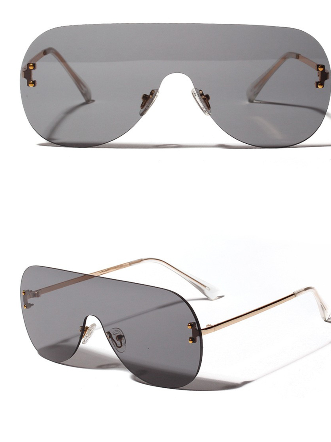 Gold Tone Shield Sunglasses