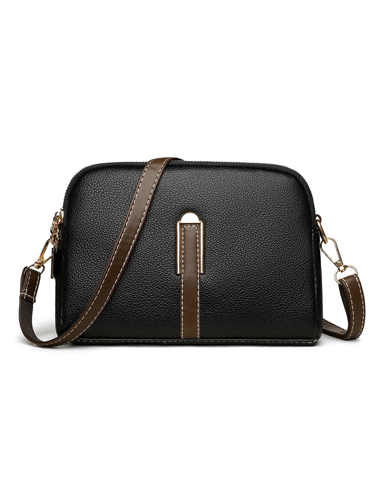 Black Plain Crossbody Bag