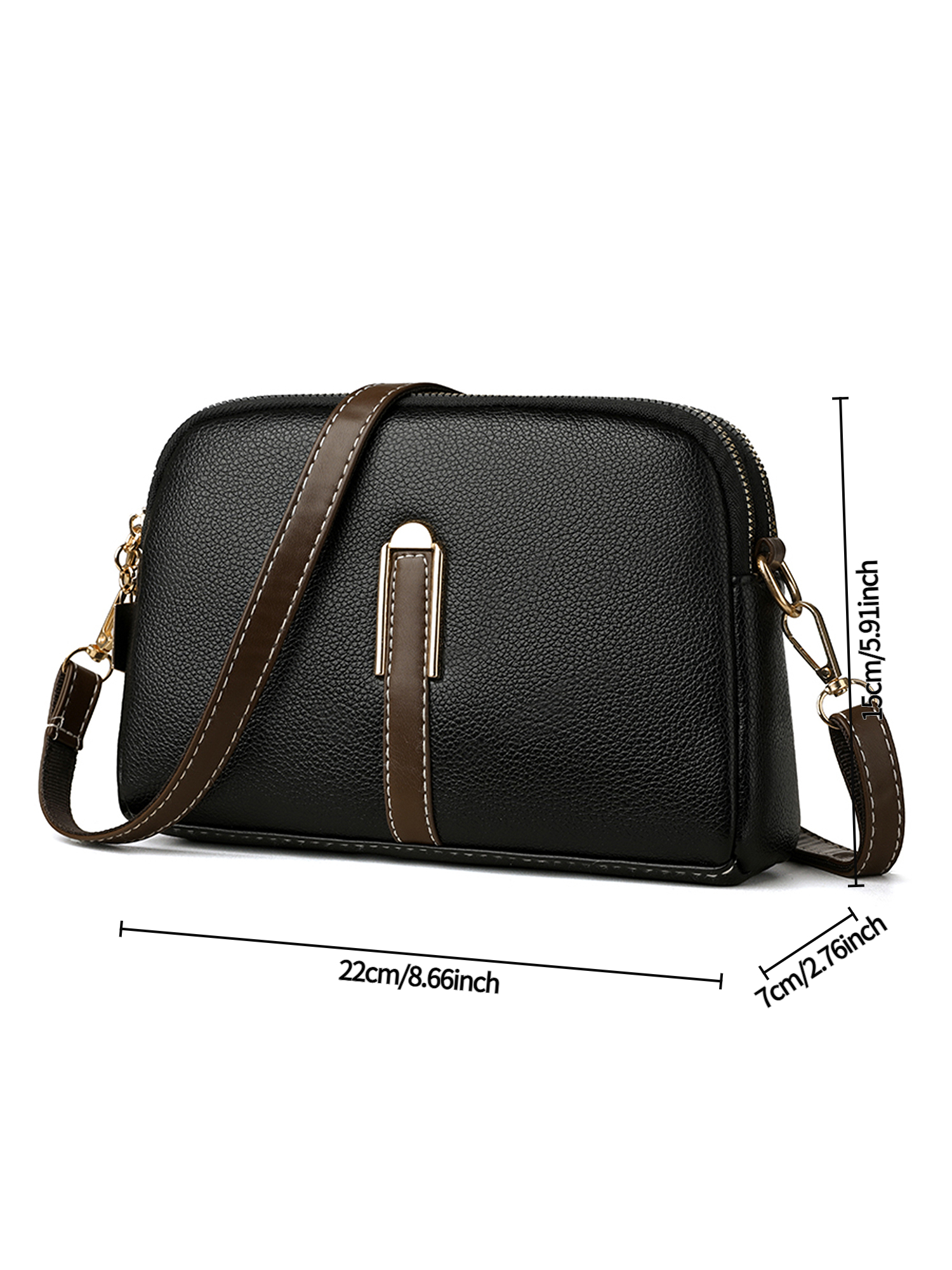 Black Plain Crossbody Bag