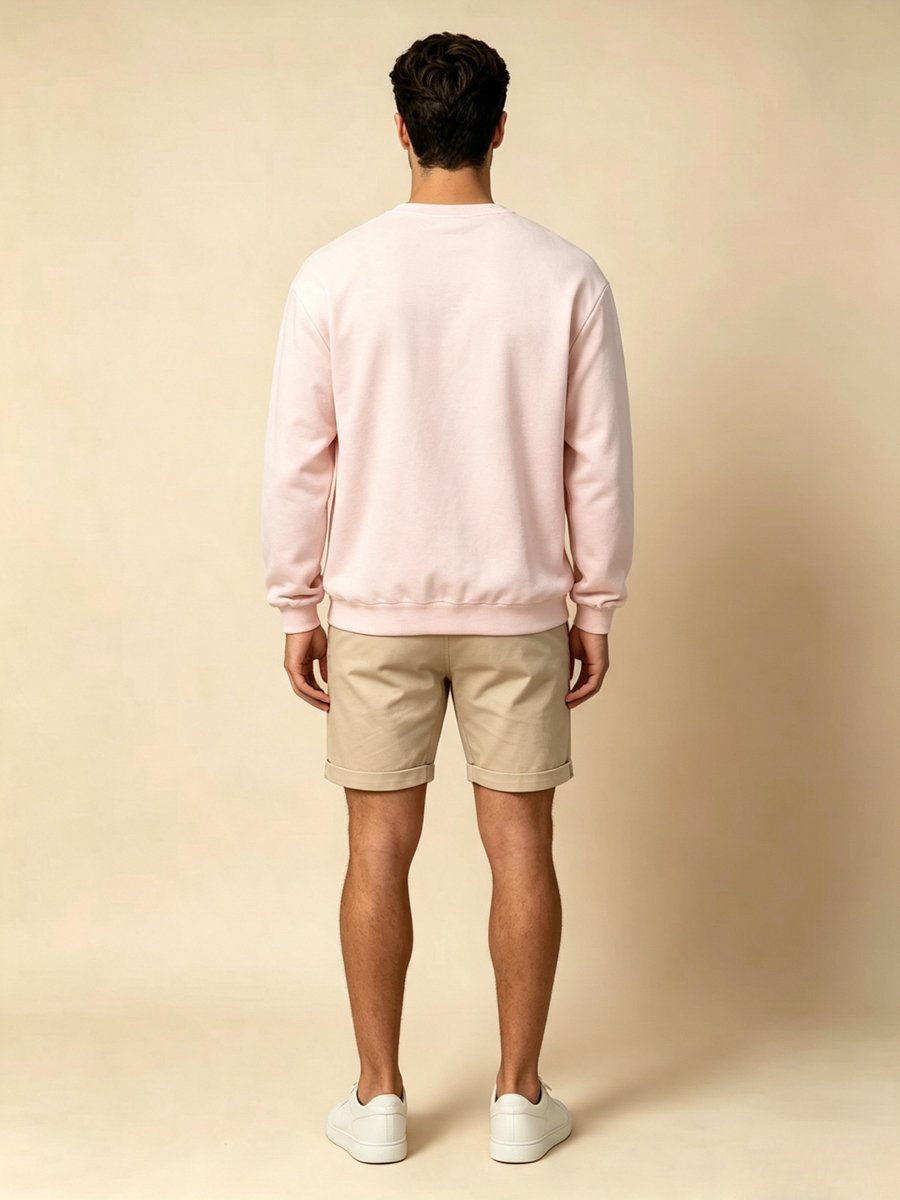 Light Pink Graphic Pullover Sweatshirt