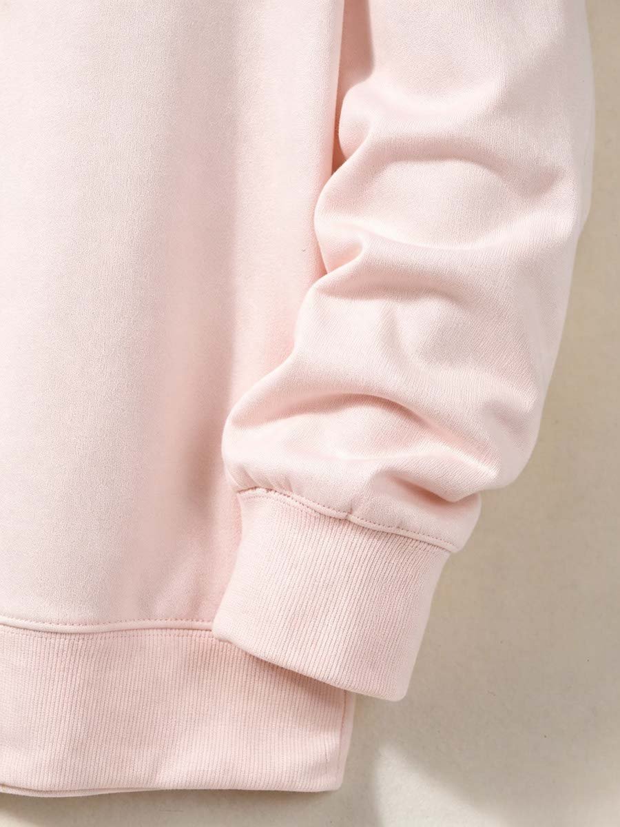 Light Pink Graphic Pullover Sweatshirt